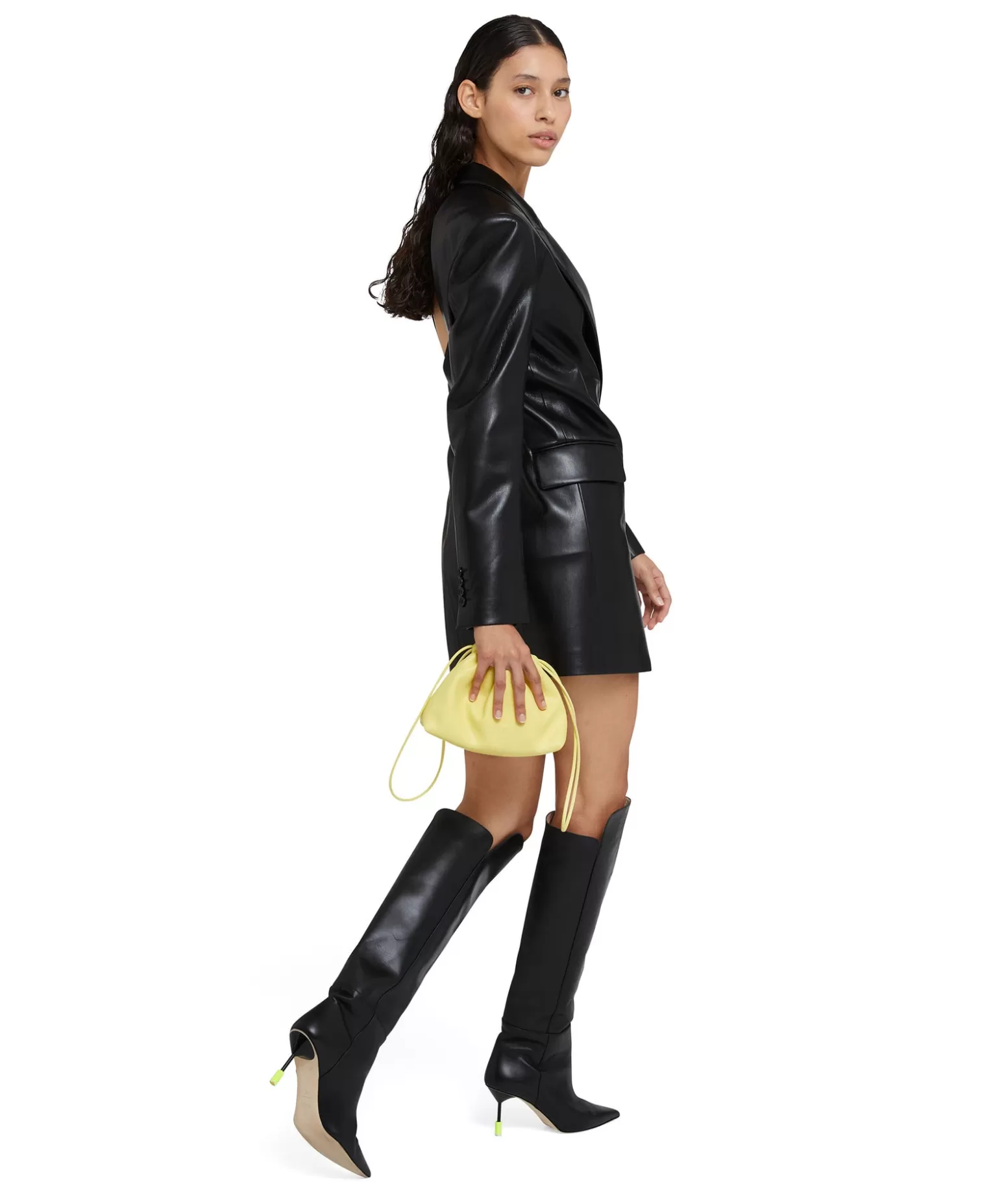 Donna MSGM Abito Blazer A Portafoglio In Eco-Nappa Con Dettaglio Apertura Sul Retro