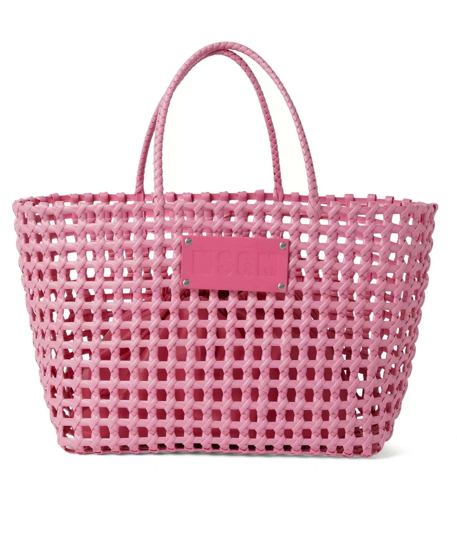 Donna MSGM Basket Net Bag Con Mini Pouch Corredata In Ecopelle