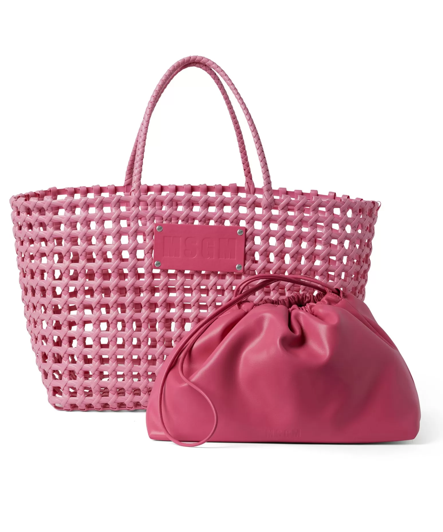 Donna MSGM Basket Net Bag Con Mini Pouch Corredata In Ecopelle