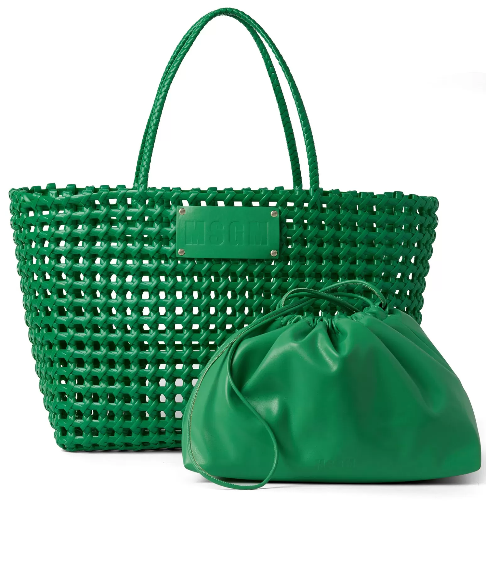 Donna MSGM Basket Net Bag Con Mini Pouch Corredata In Ecopelle
