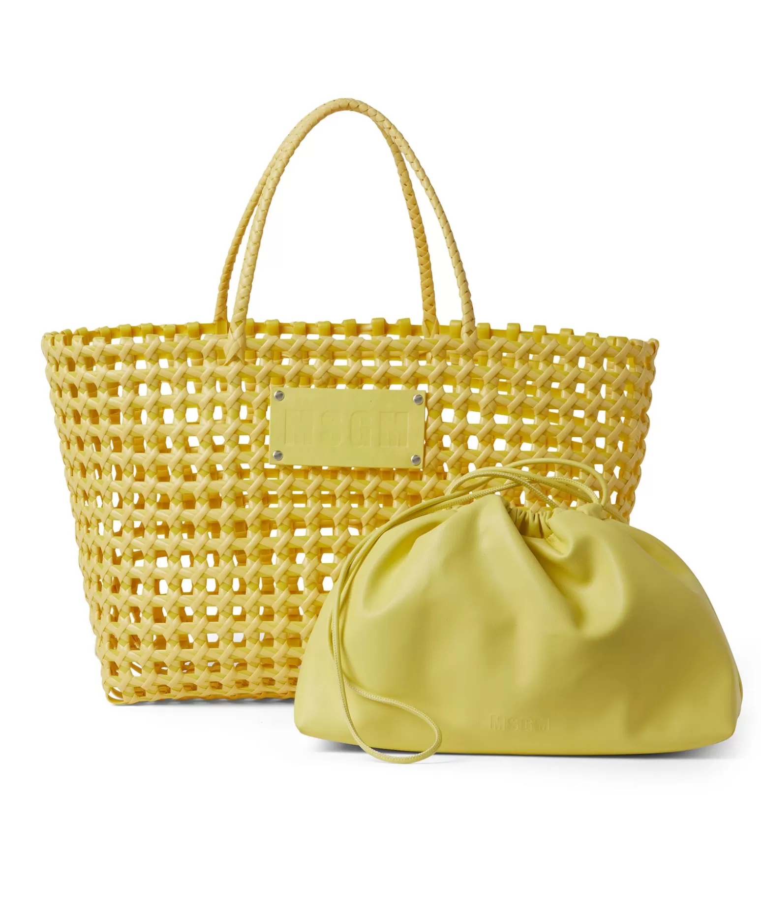 Donna MSGM Basket Net Bag Con Mini Pouch Corredata In Ecopelle