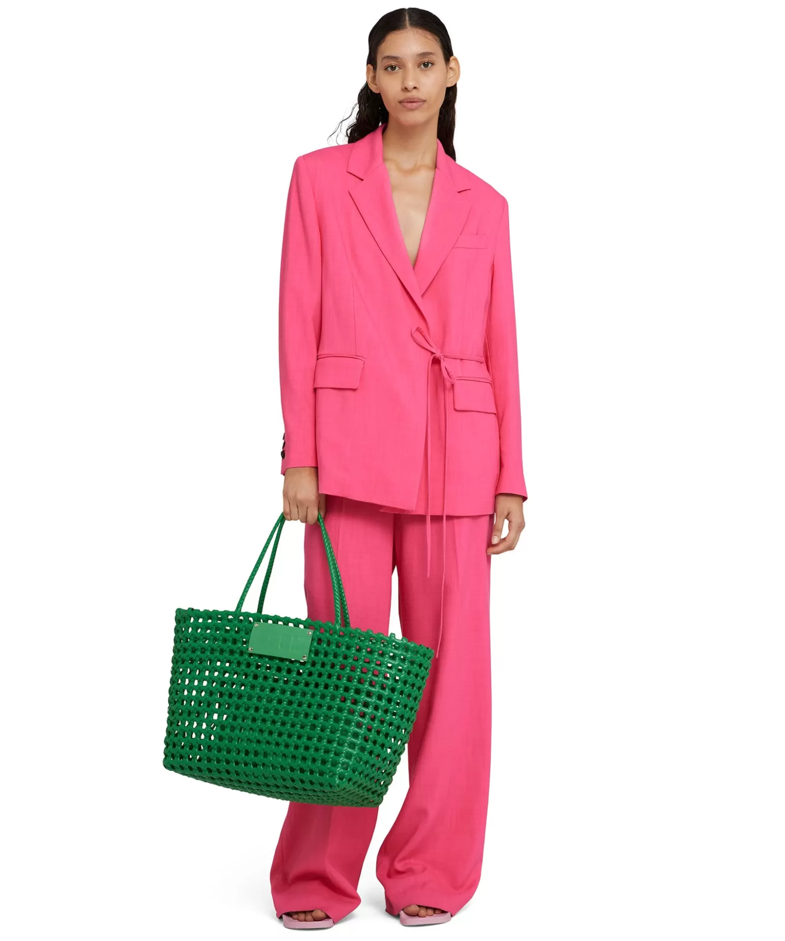 Donna MSGM Basket Net Bag Con Mini Pouch Corredata In Ecopelle