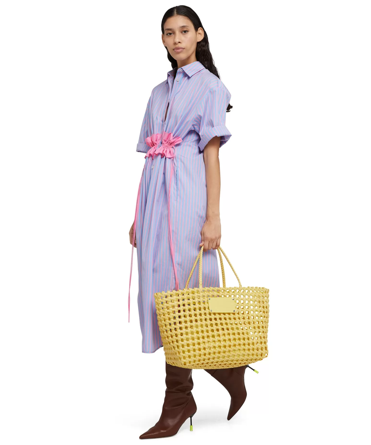 Donna MSGM Basket Net Bag Con Mini Pouch Corredata In Ecopelle