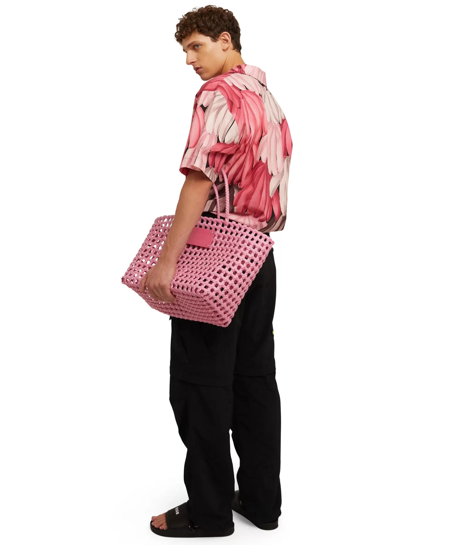 Donna MSGM Basket Net Bag Con Mini Pouch Corredata In Ecopelle