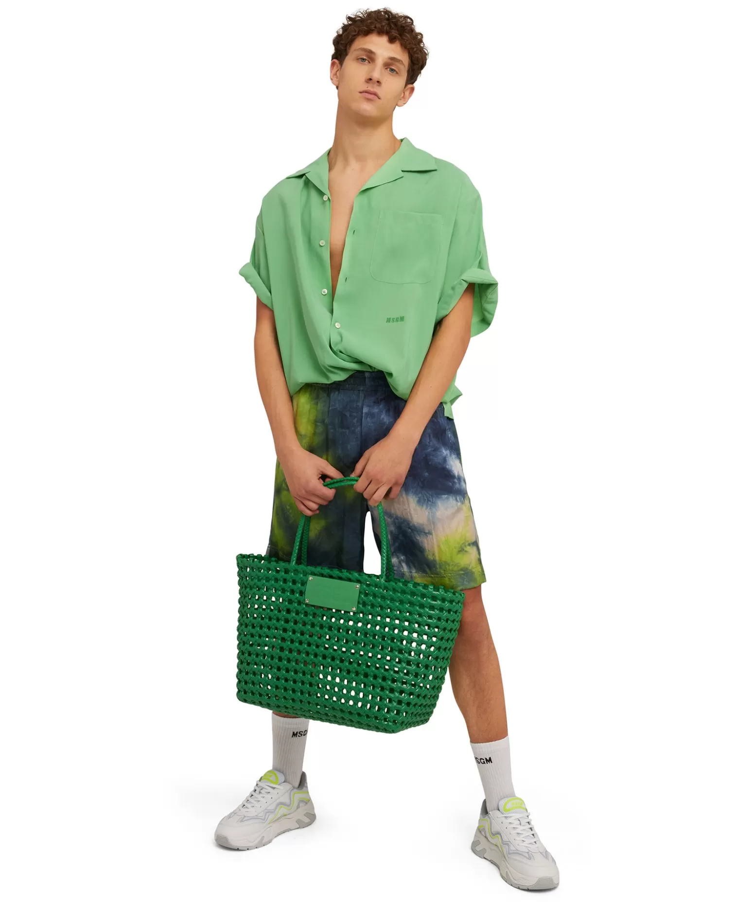 Donna MSGM Basket Net Bag Con Mini Pouch Corredata In Ecopelle