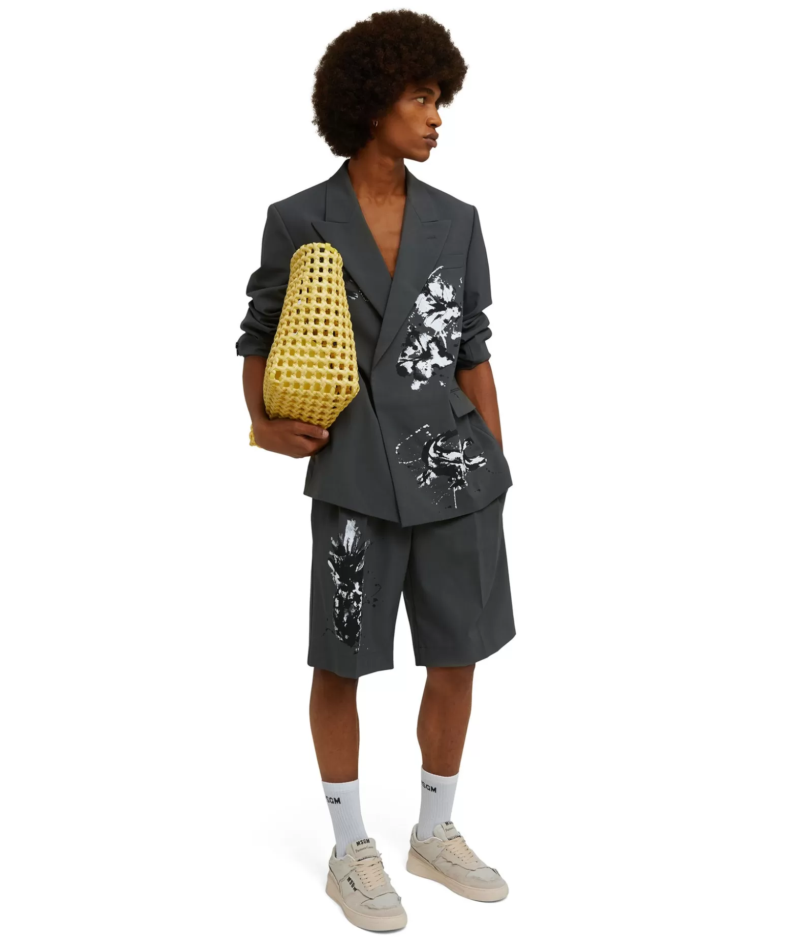 Donna MSGM Basket Net Bag Con Mini Pouch Corredata In Ecopelle