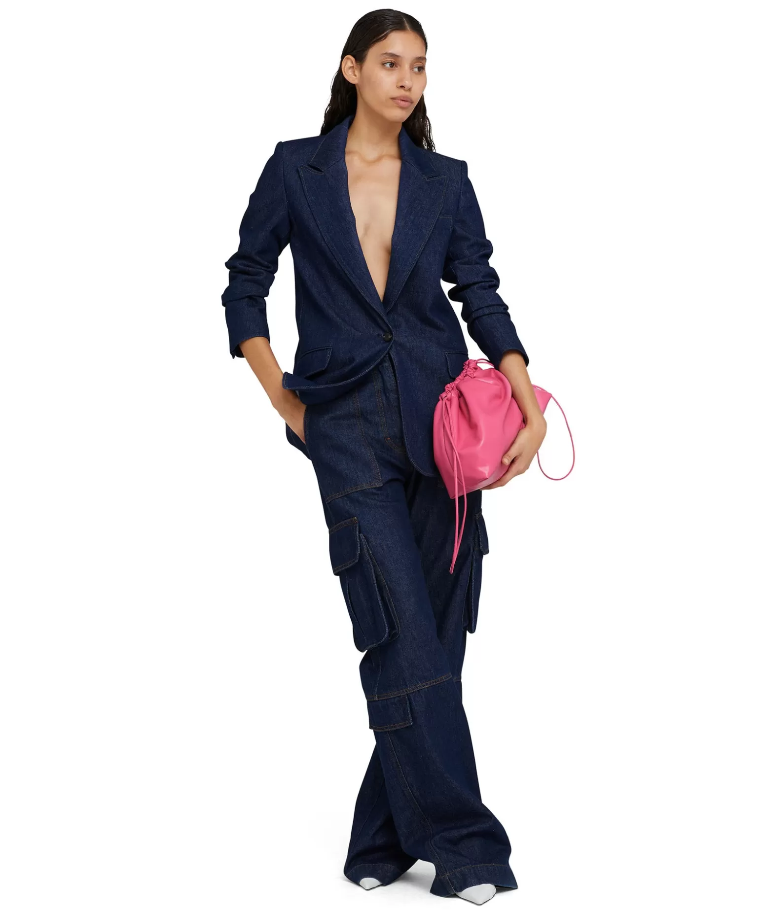 Donna MSGM Basket Net Bag Con Mini Pouch Corredata In Ecopelle