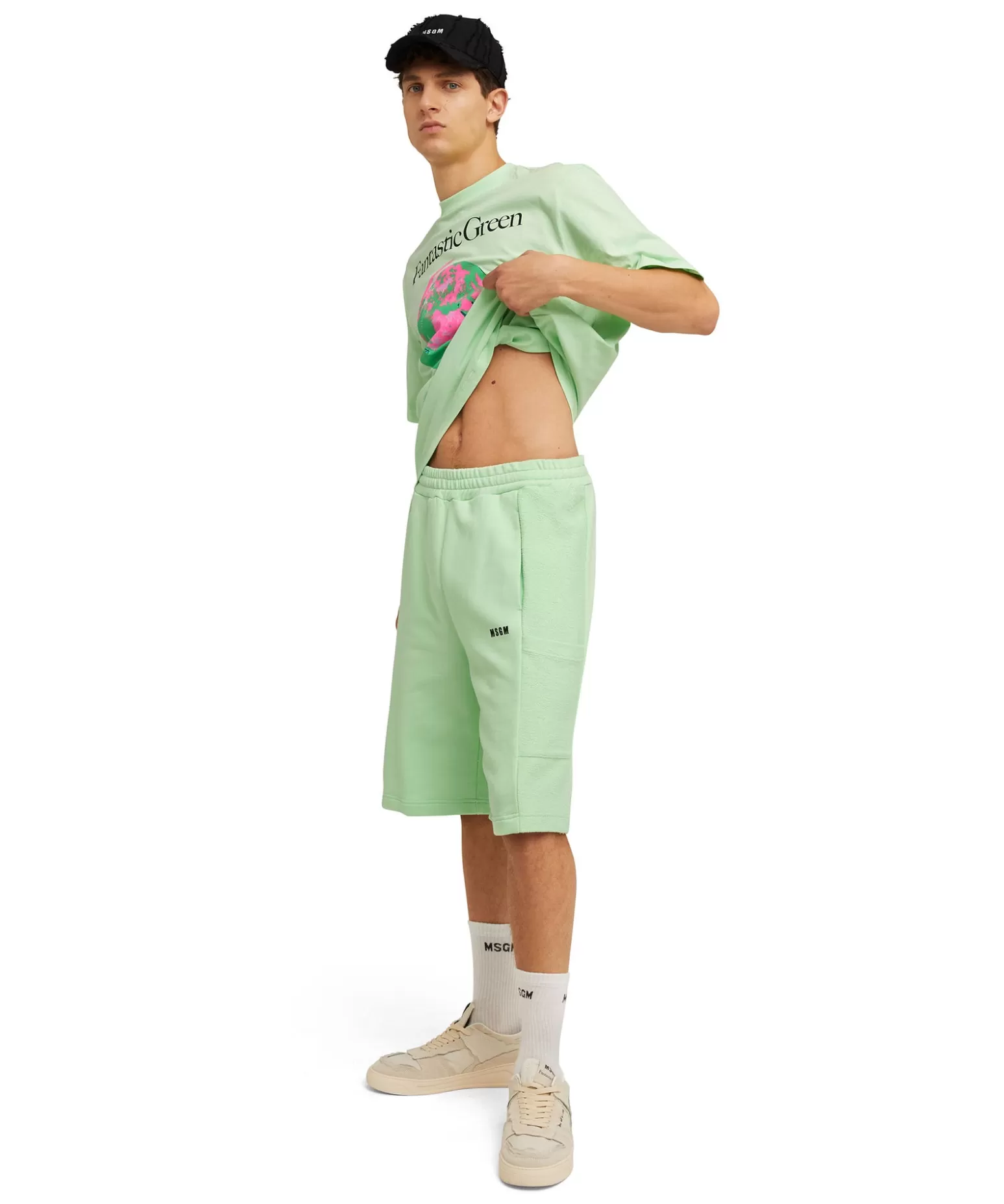 Donna MSGM Bermuda In Cotone Organico Della Capsule Fantastic Green