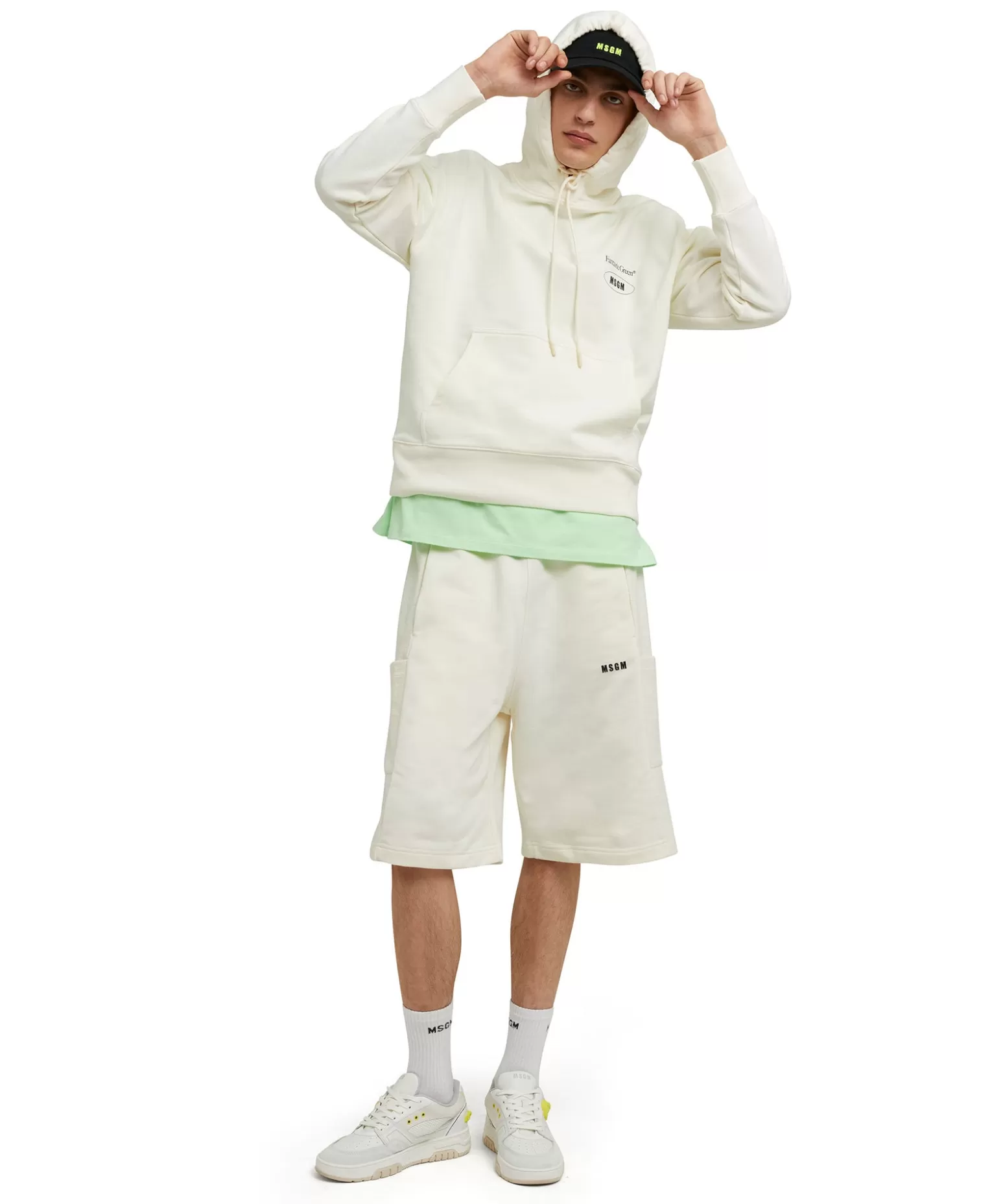 Uomo MSGM Bermuda In Cotone Organico Della Capsule Fantastic Green