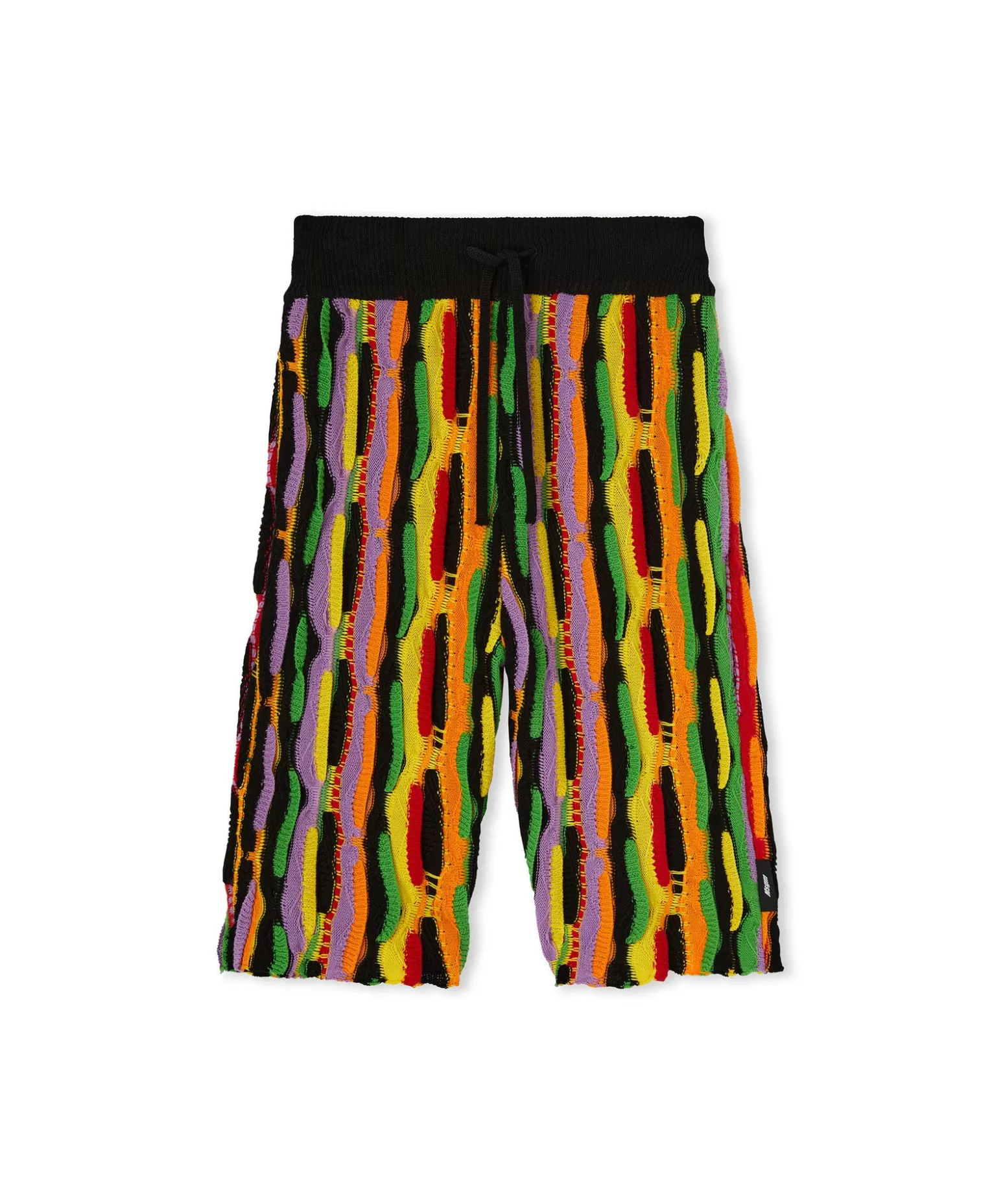 Uomo MSGM Bermuda In Maglia Di Cotone Con Rouches Multicolor