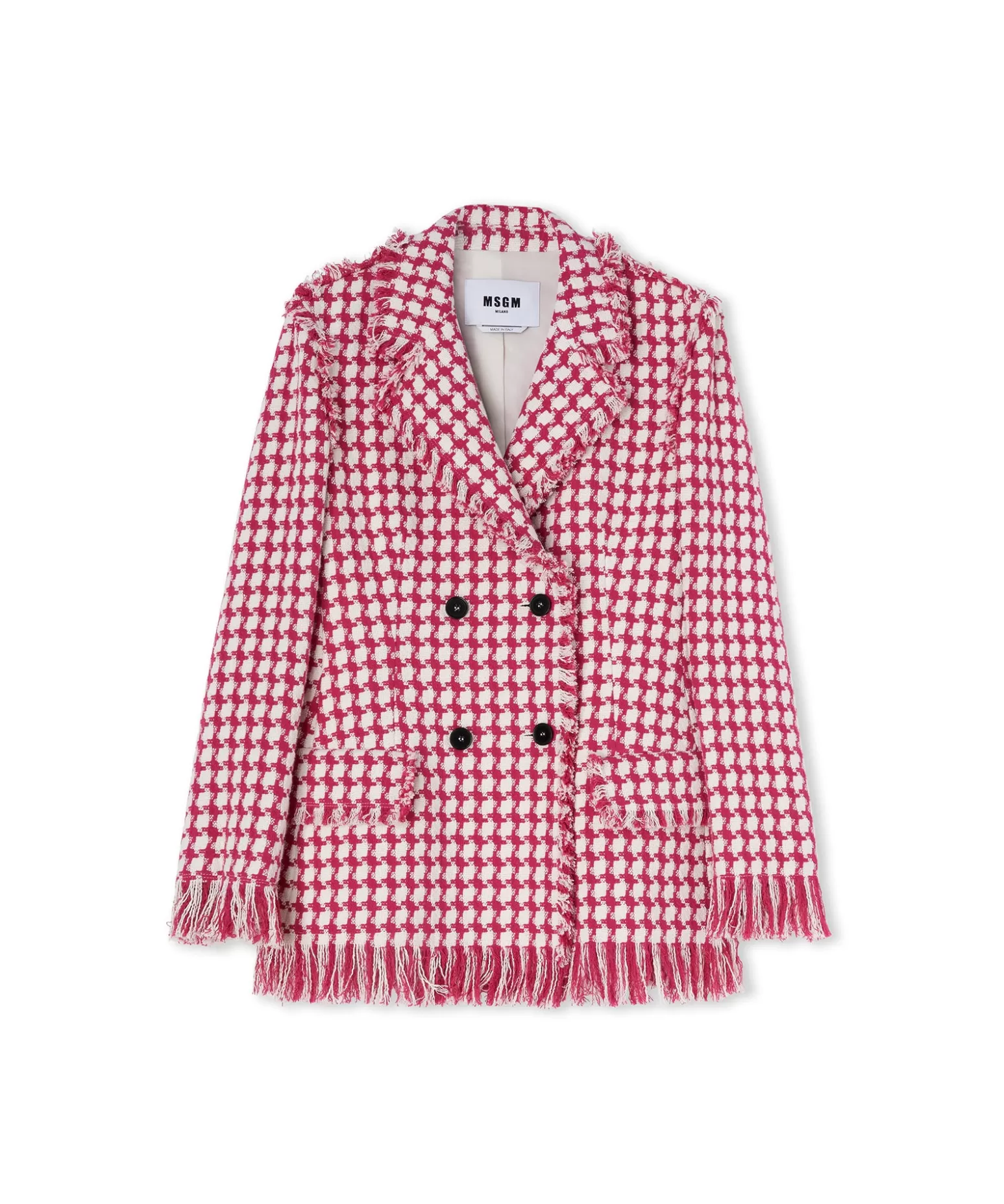 Donna MSGM Blazer Doppiopetto Con Collo A Rever In Pied De Poule