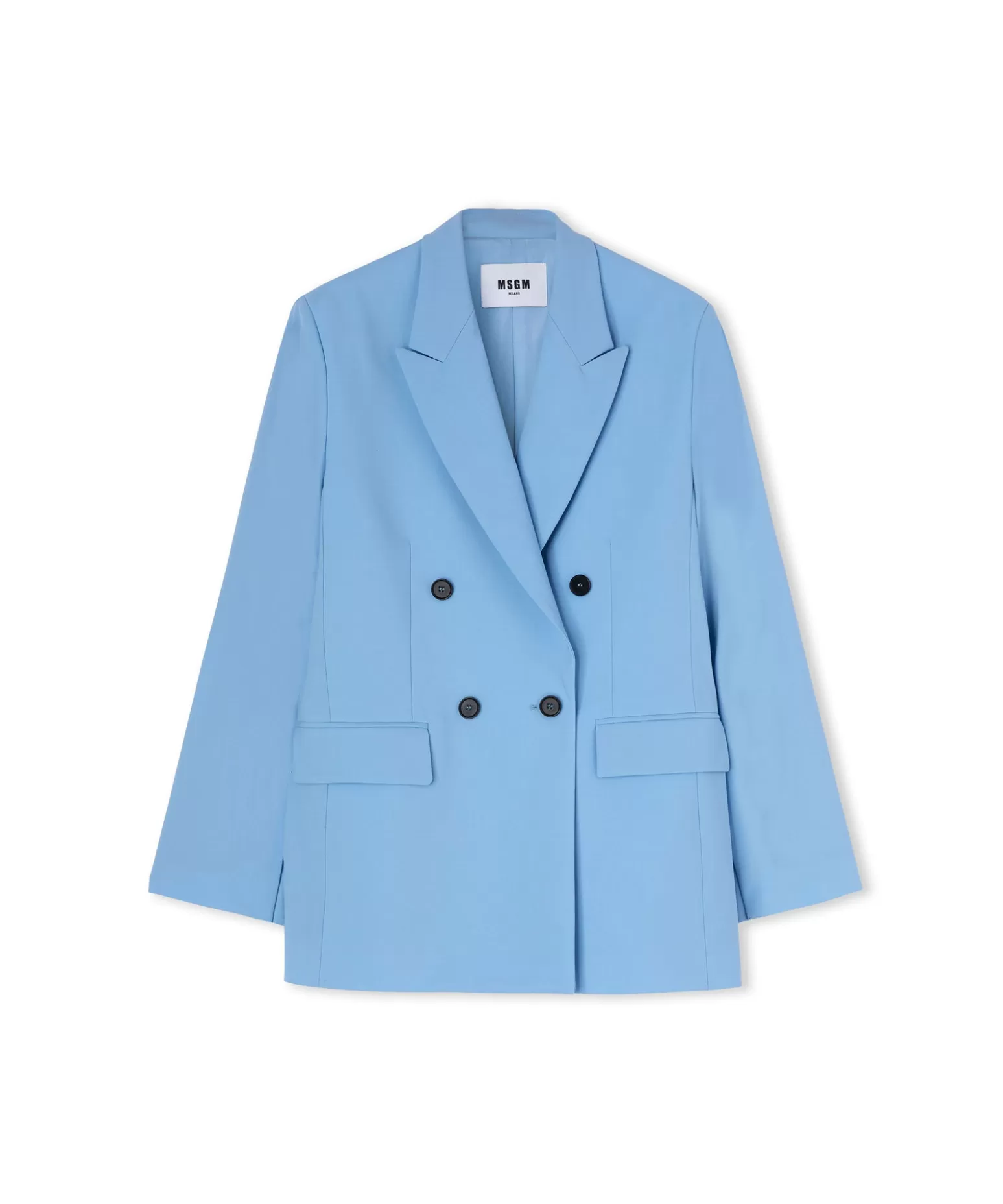 Donna MSGM Blazer Doppiopetto In Fresco Lana Con Maniche Apribili