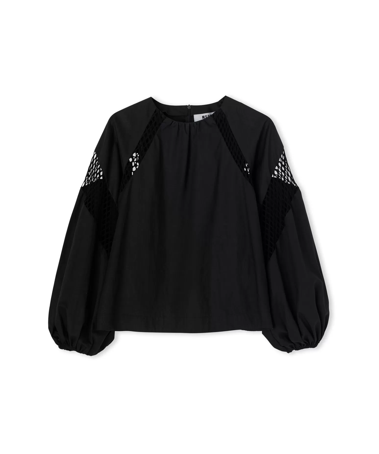 Donna MSGM Blusa In Cotone Popeline Sartoriale Con Dettagli A Rete