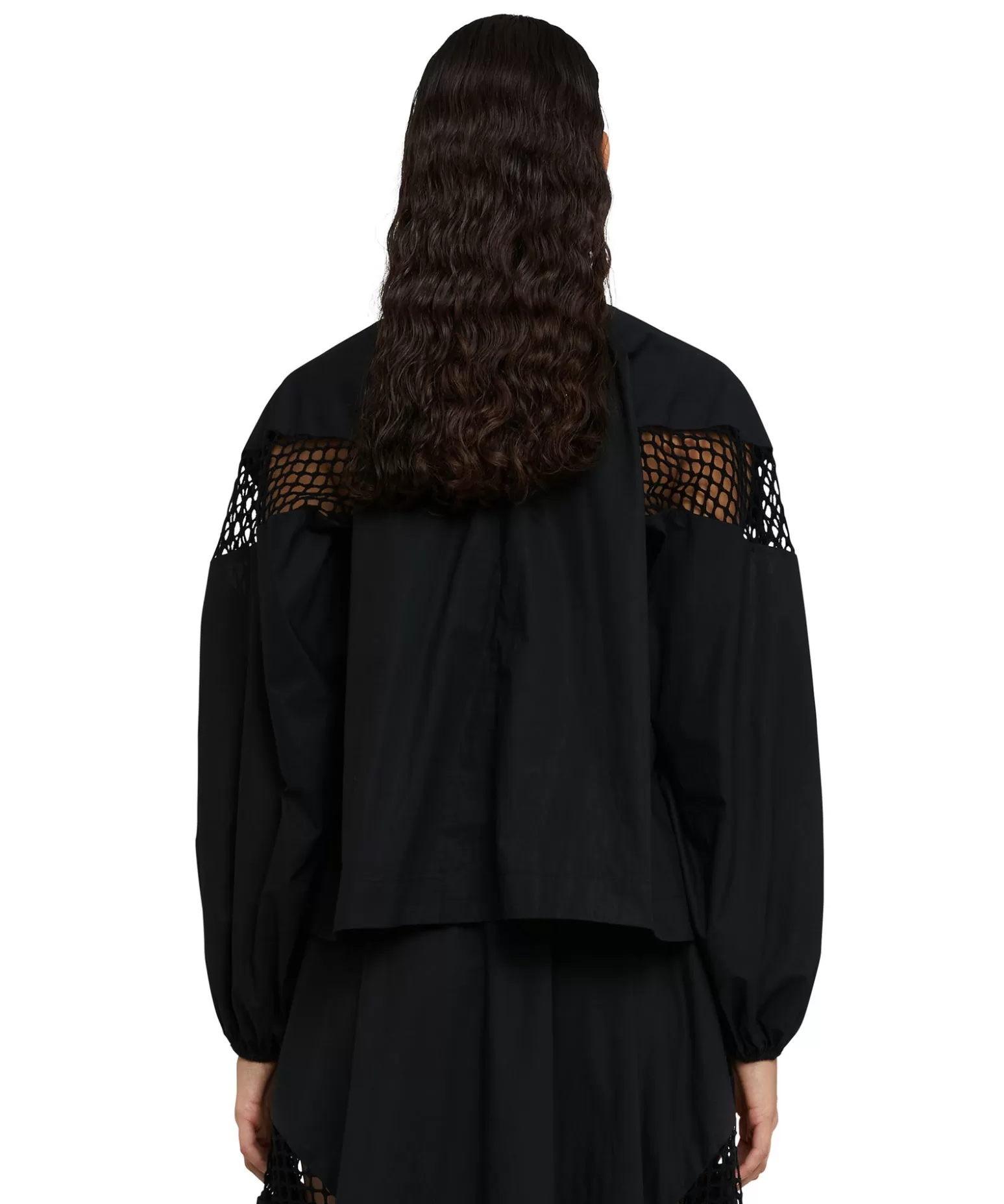 Donna MSGM Blusa In Cotone Popeline Sartoriale Con Dettagli A Rete