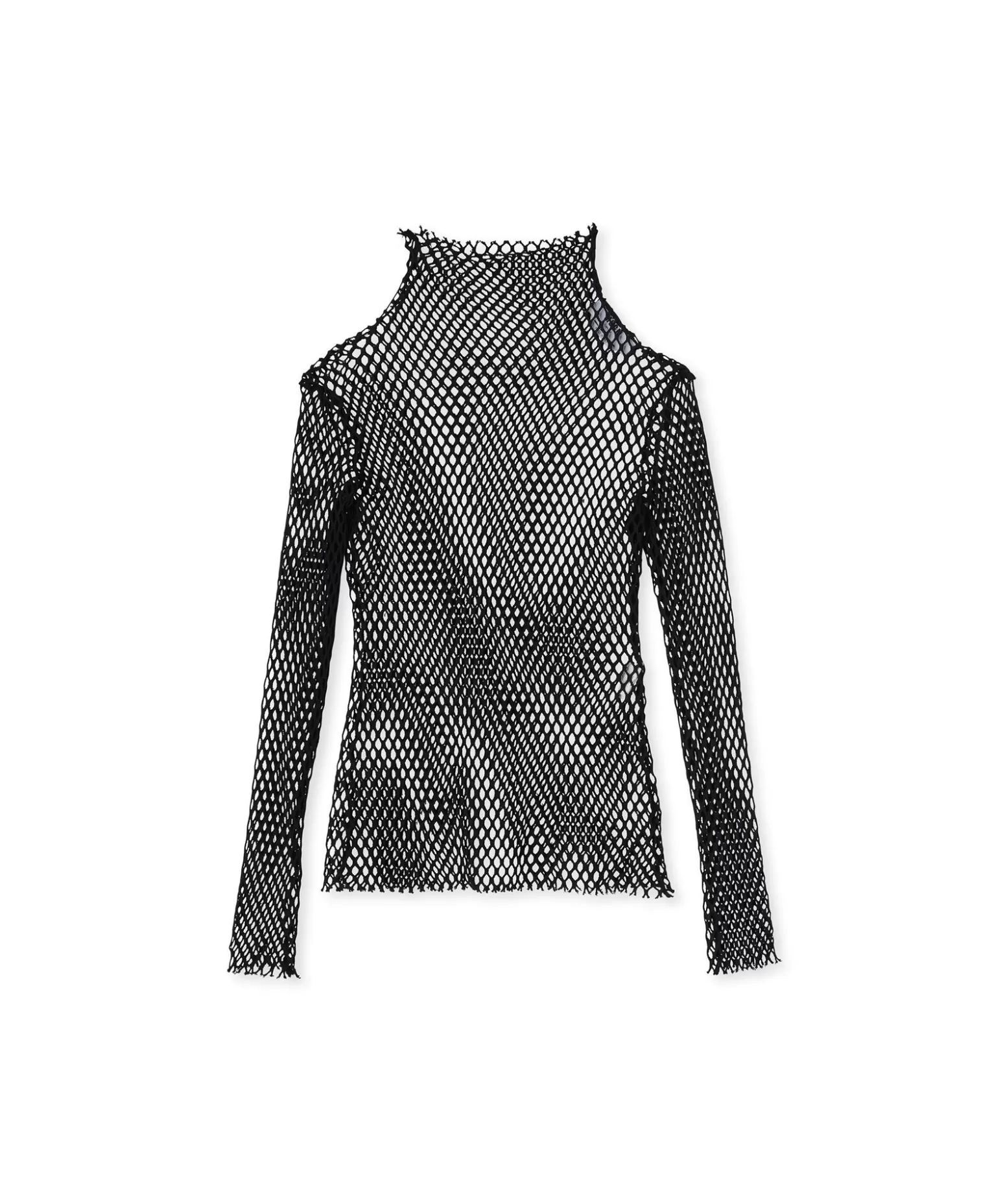 Donna MSGM Blusa Turtle Neck A Rete In Cotone Tinta Unita