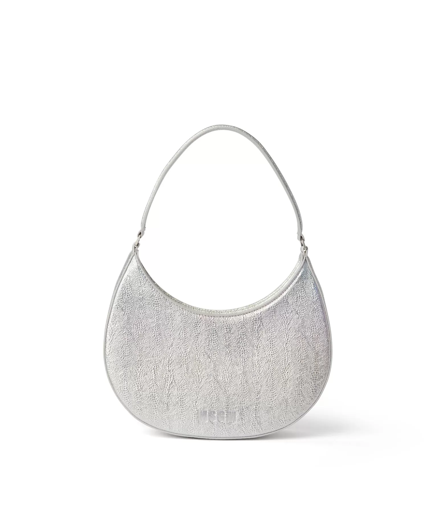 Donna MSGM Borsa Piccola A Spalla "Hobo" In Ecopelle Craquele Sfumata