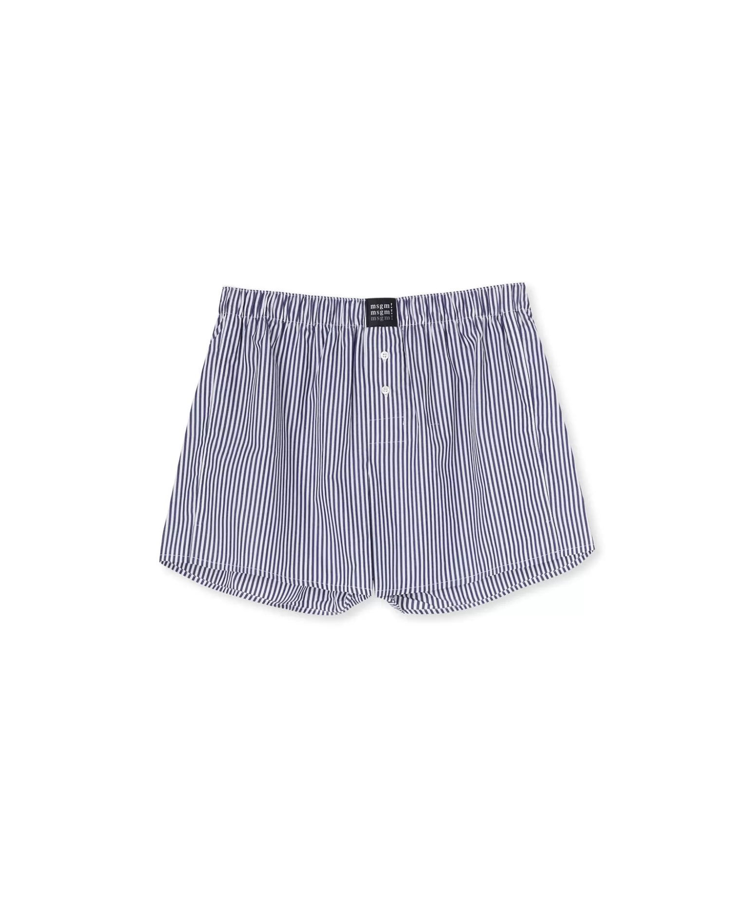 Uomo MSGM Boxer In Cotone Bacchettato Con Etichetta "!"