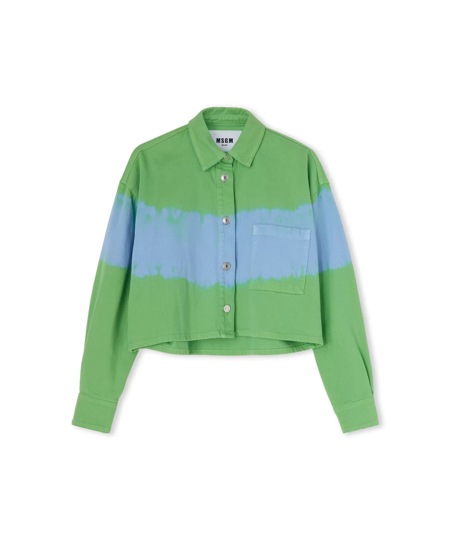 Donna MSGM Camicia Crop In Bull Con Lavorazione "Tie Dye Bull"