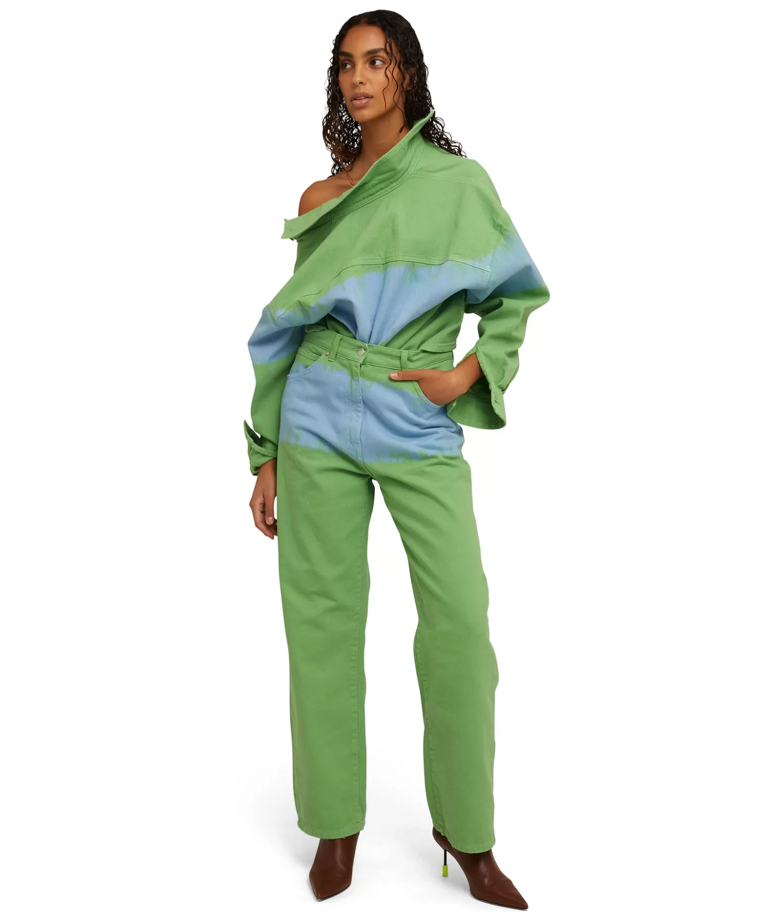 Donna MSGM Camicia Crop In Bull Con Lavorazione "Tie Dye Bull"