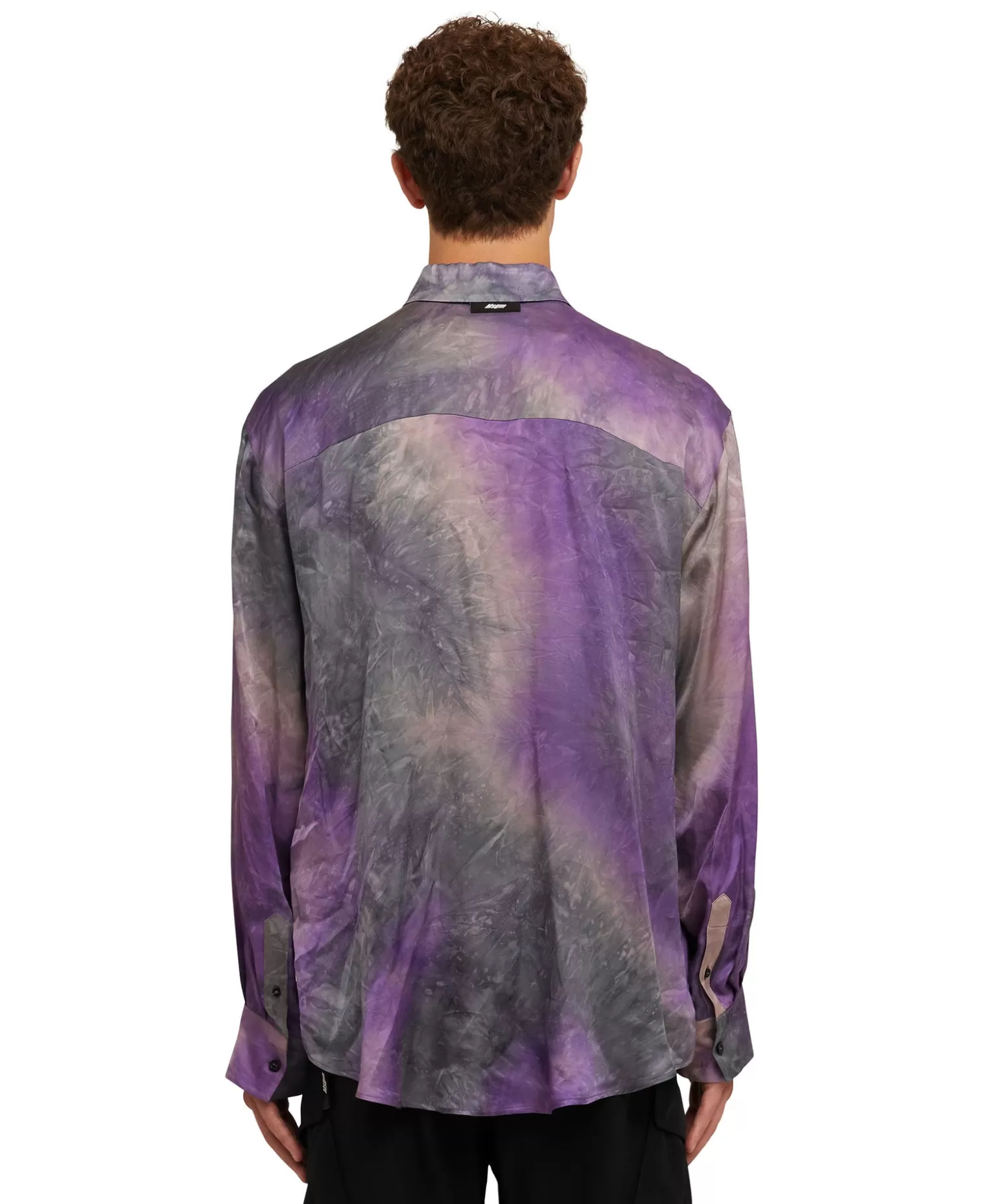 Uomo MSGM Camicia Fluida In Viscosa Tie Dye