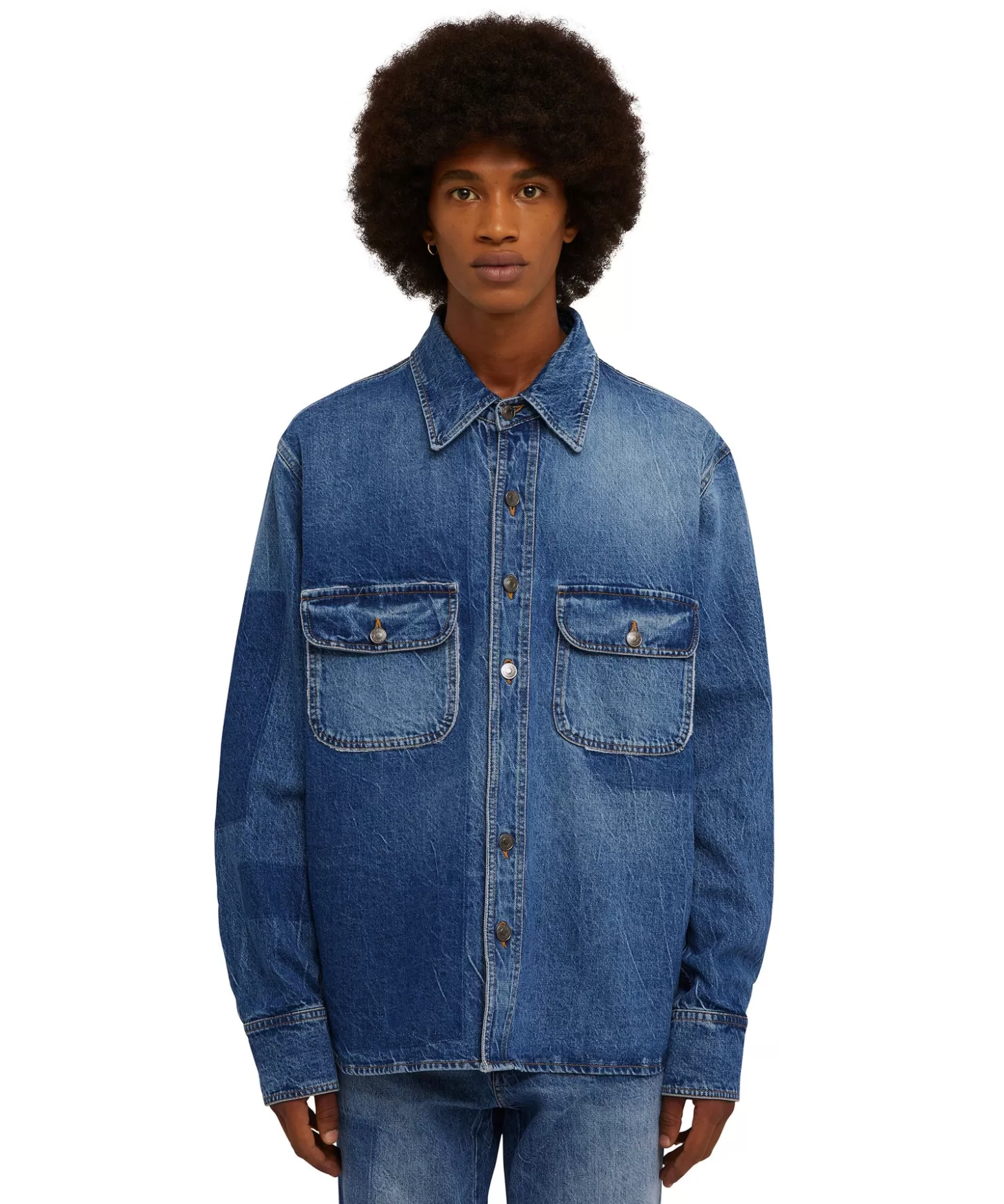 Uomo MSGM Camicia In Cotone Con Lavorazione A Riserva Patchwork