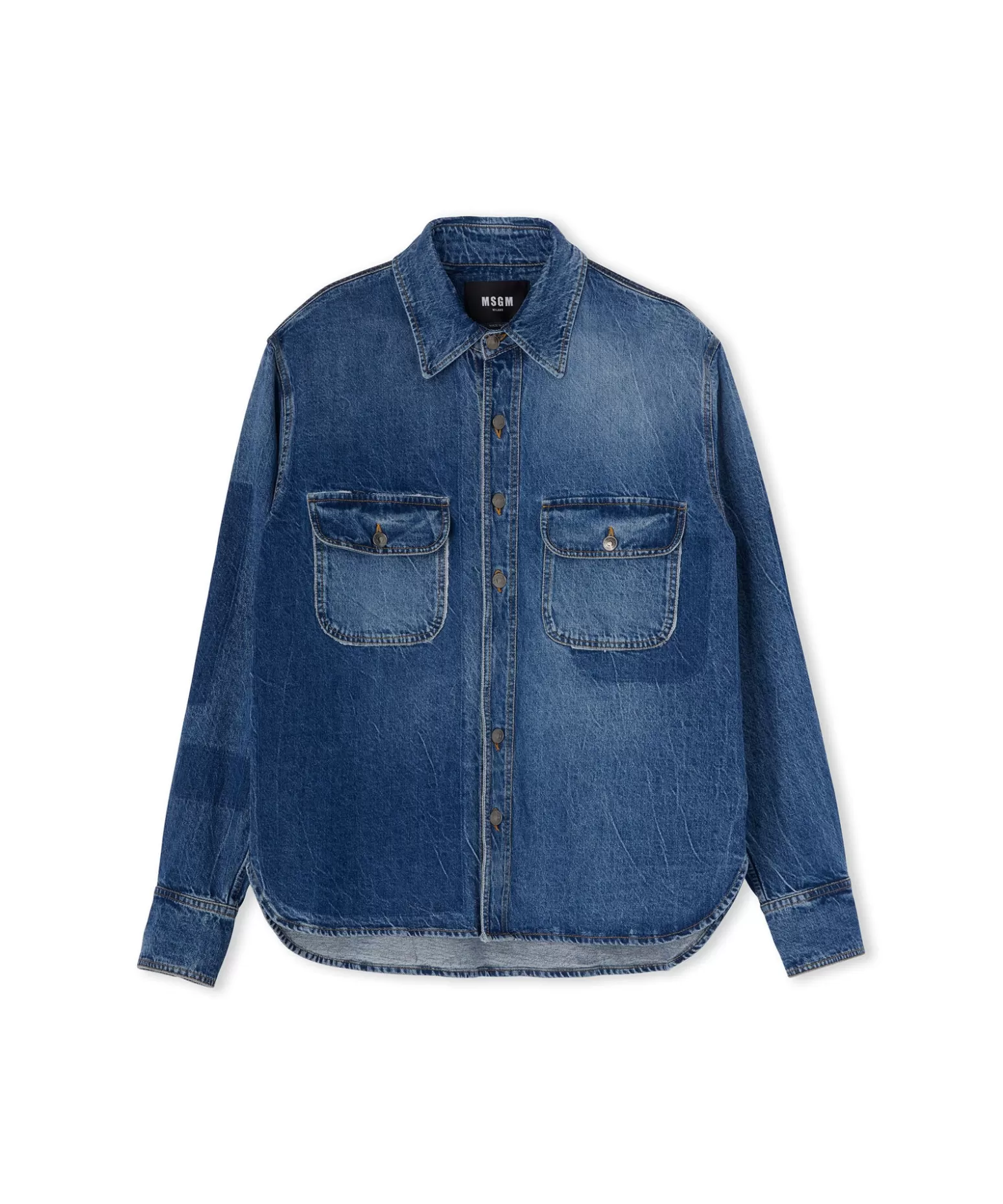 Uomo MSGM Camicia In Cotone Con Lavorazione A Riserva Patchwork