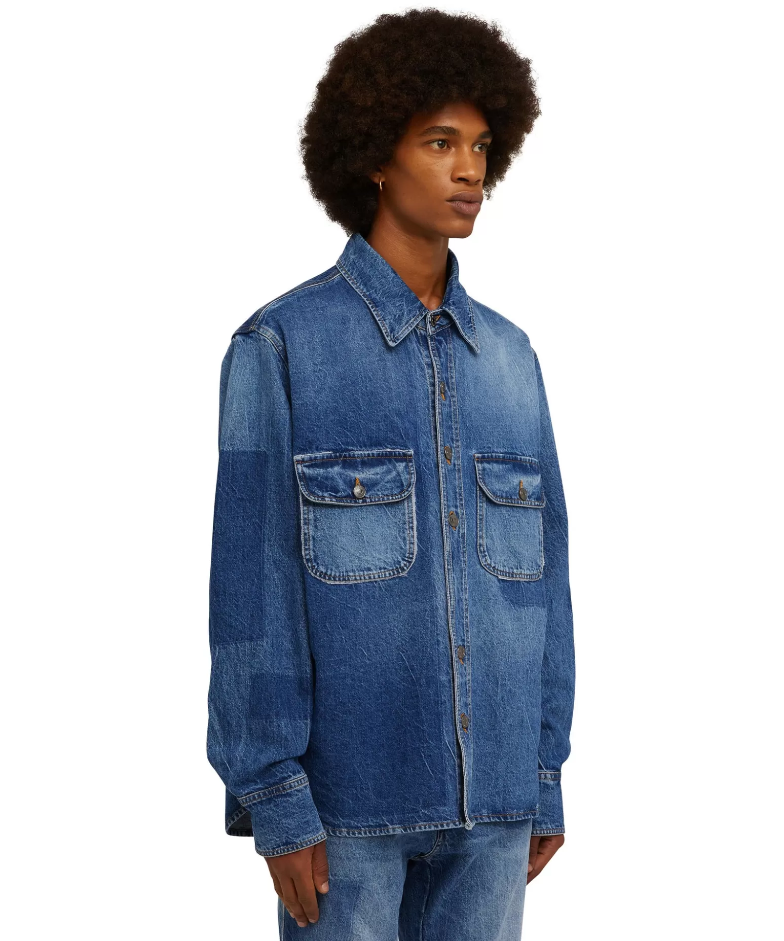 Uomo MSGM Camicia In Cotone Con Lavorazione A Riserva Patchwork