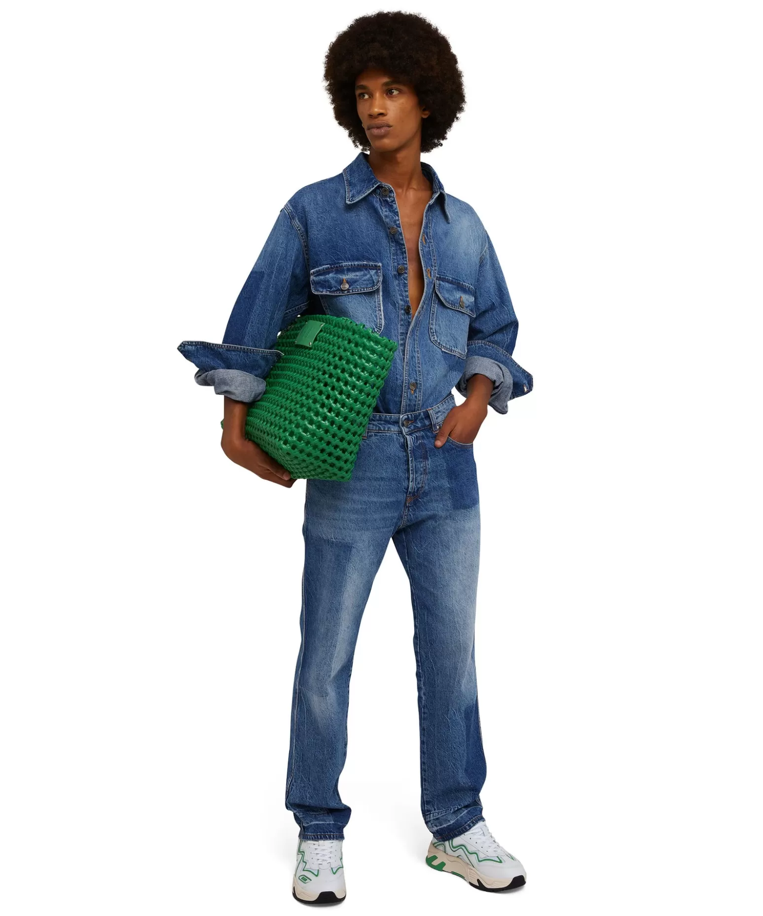 Uomo MSGM Camicia In Cotone Con Lavorazione A Riserva Patchwork