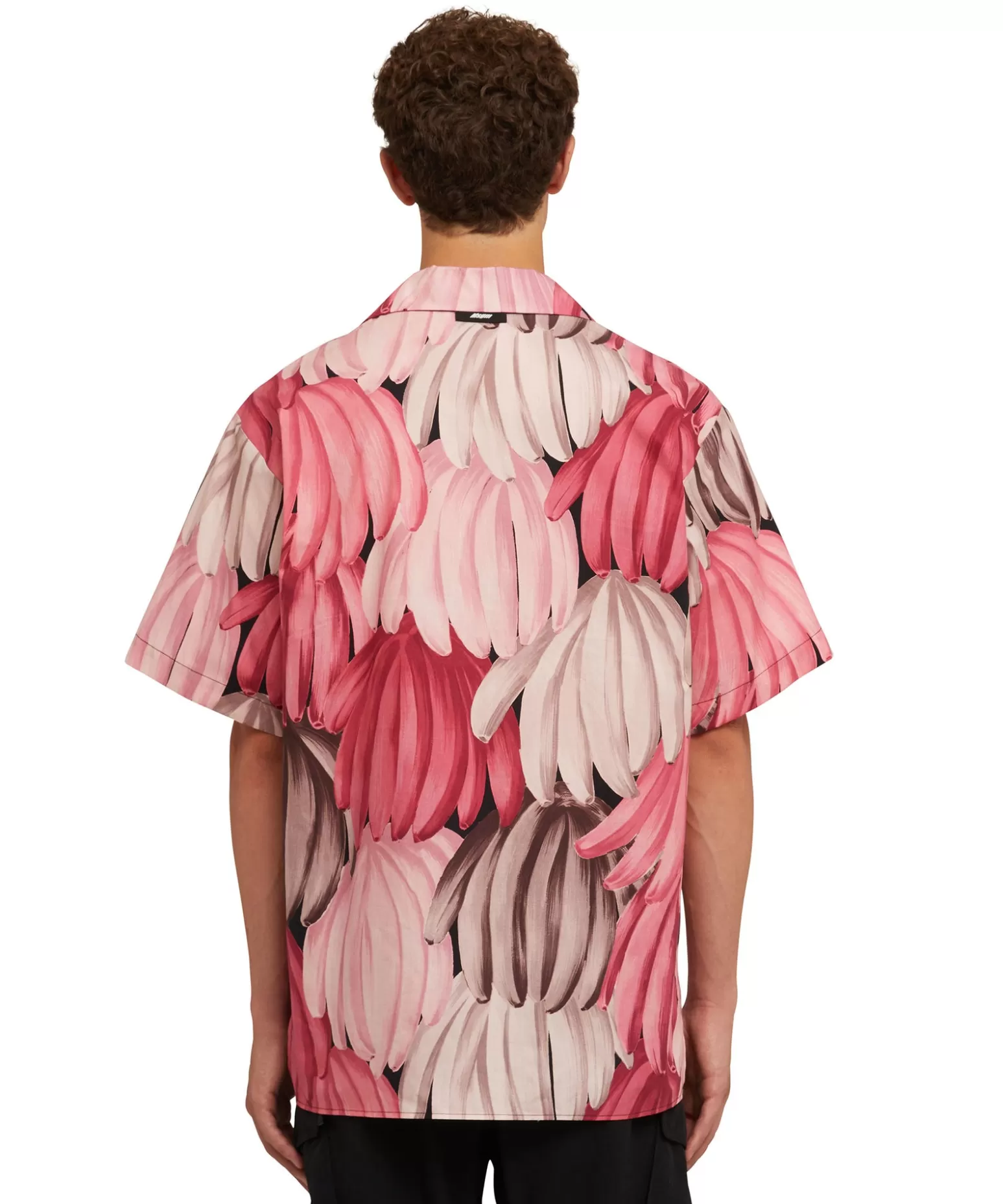 Uomo MSGM Camicia In Cotone Popeline Con Stampa "Bananas"