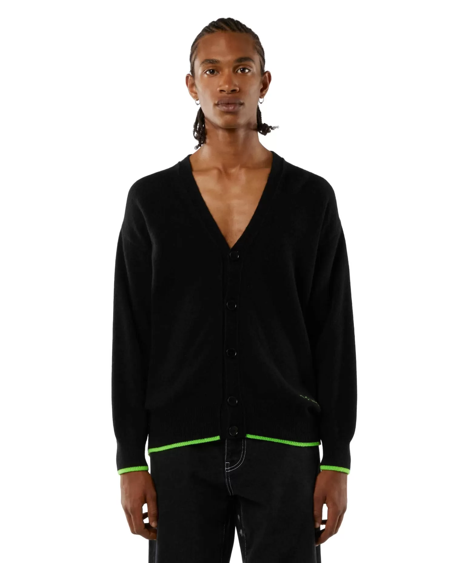 Uomo MSGM Cardigan In Lana Vergine E Cashmere