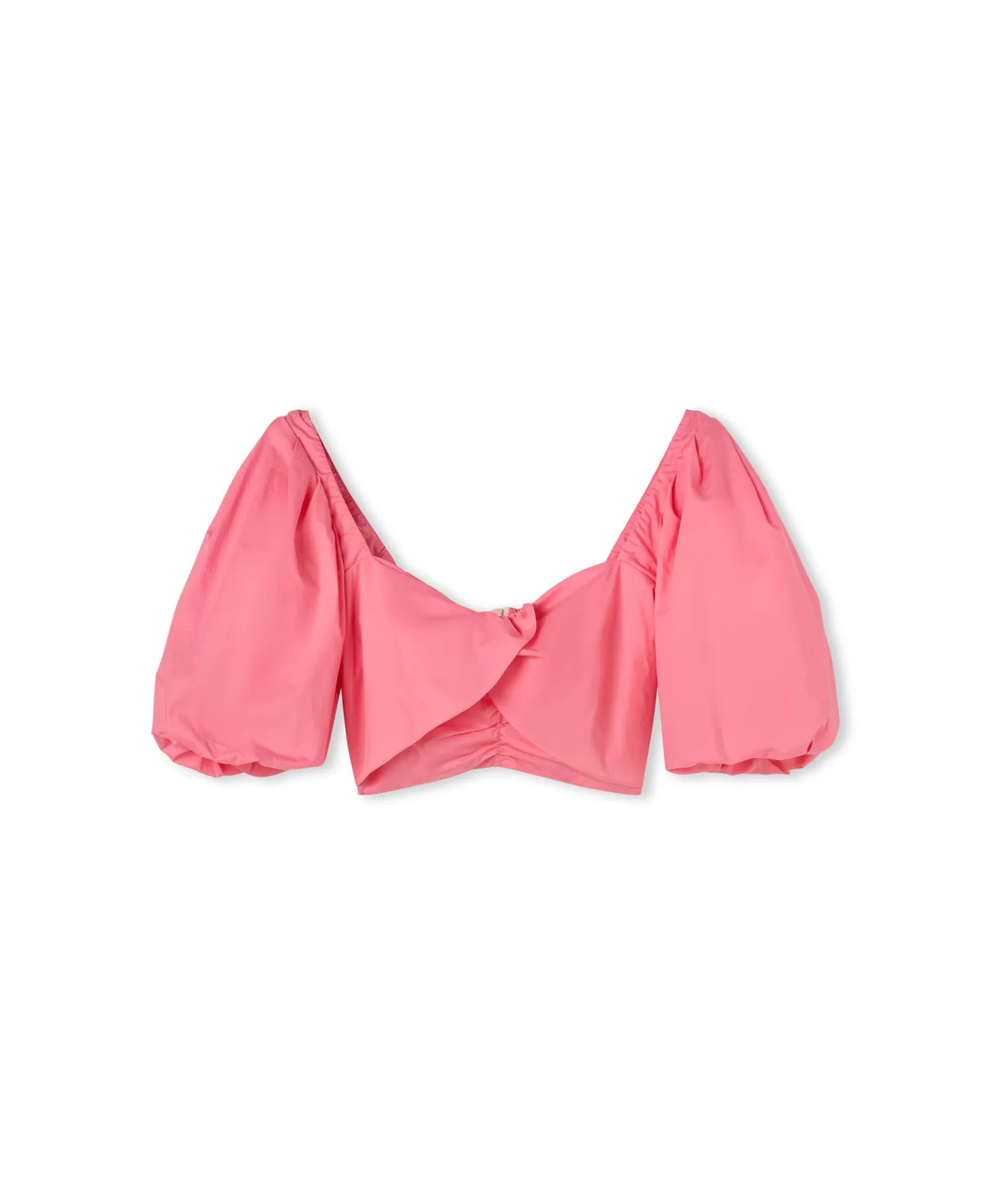 Donna MSGM Crop Top In Cotone Con Maniche A Sbuffo