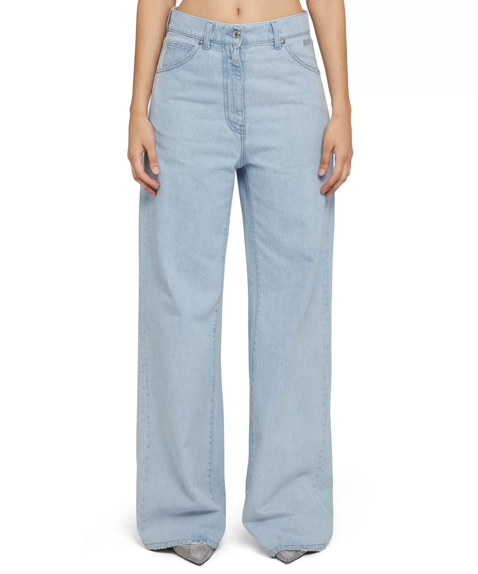 Donna MSGM Denim Taglio Straight Tinta Unita