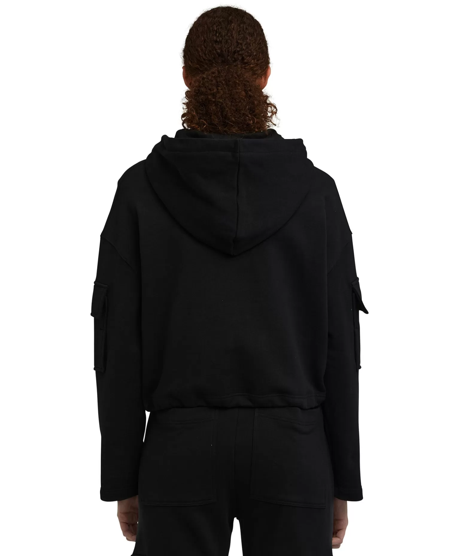 Donna MSGM Felpa Con Cappuccio In Cotone E Fondo Con Elastico Regolabile