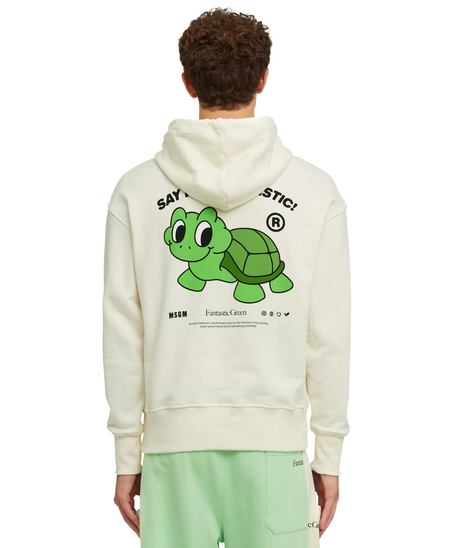 Donna MSGM Felpa Con Cappuccio In Cotone Organico Della Capsule Fantastic Gree