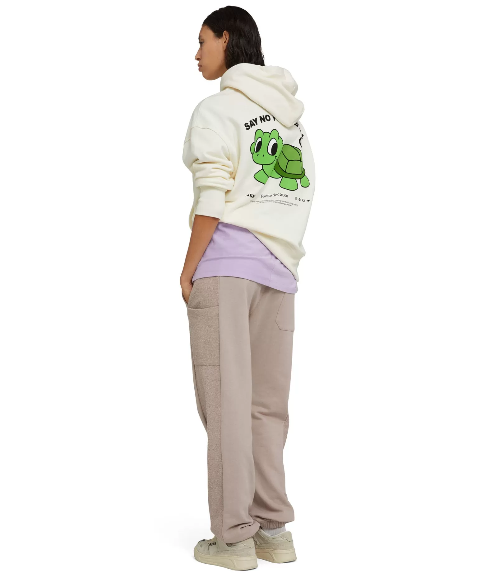 Donna MSGM Felpa Con Cappuccio In Cotone Organico Della Capsule Fantastic Gree
