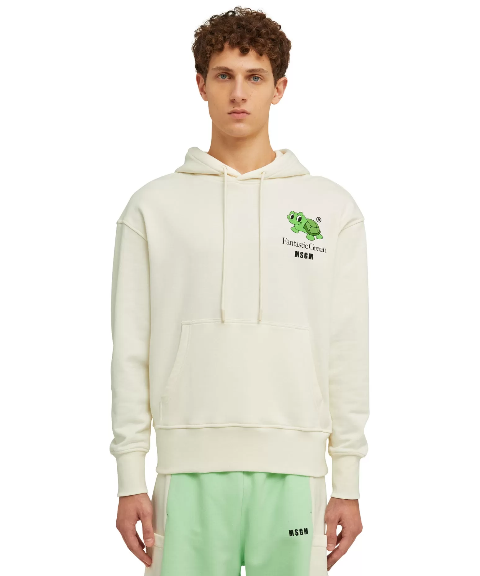 Donna MSGM Felpa Con Cappuccio In Cotone Organico Della Capsule Fantastic Gree