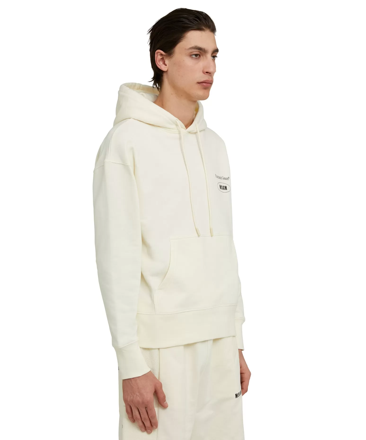 Donna MSGM Felpa Con Cappuccio In Cotone Organico Della Capsule Fantastic Gree