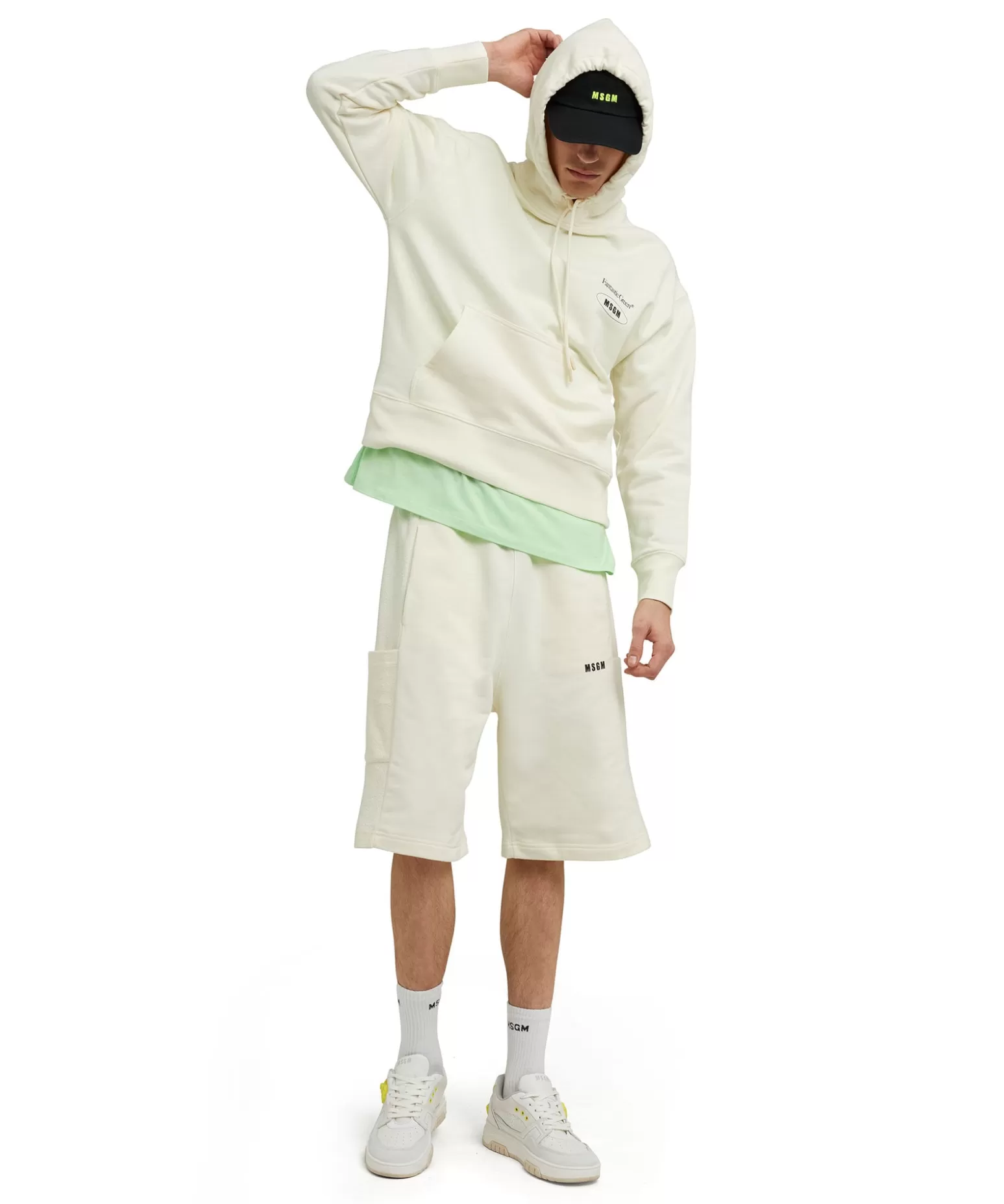 Donna MSGM Felpa Con Cappuccio In Cotone Organico Della Capsule Fantastic Gree