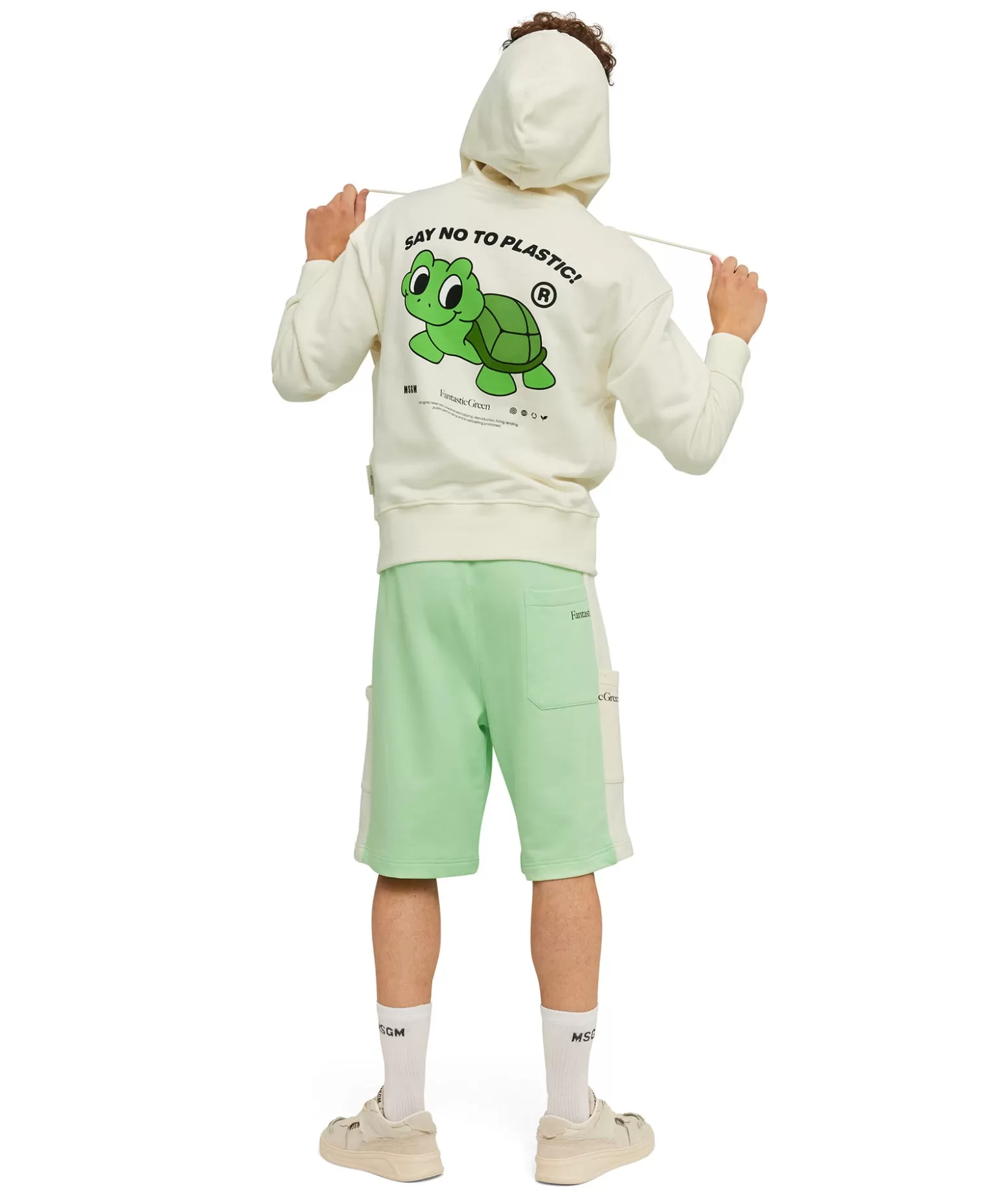 Donna MSGM Felpa Con Cappuccio In Cotone Organico Della Capsule Fantastic Gree