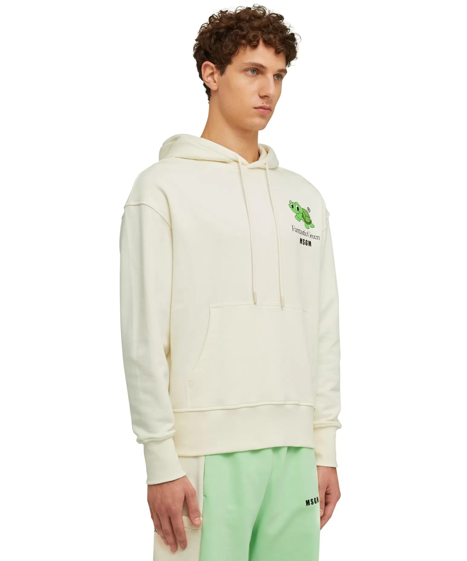 Donna MSGM Felpa Con Cappuccio In Cotone Organico Della Capsule Fantastic Gree