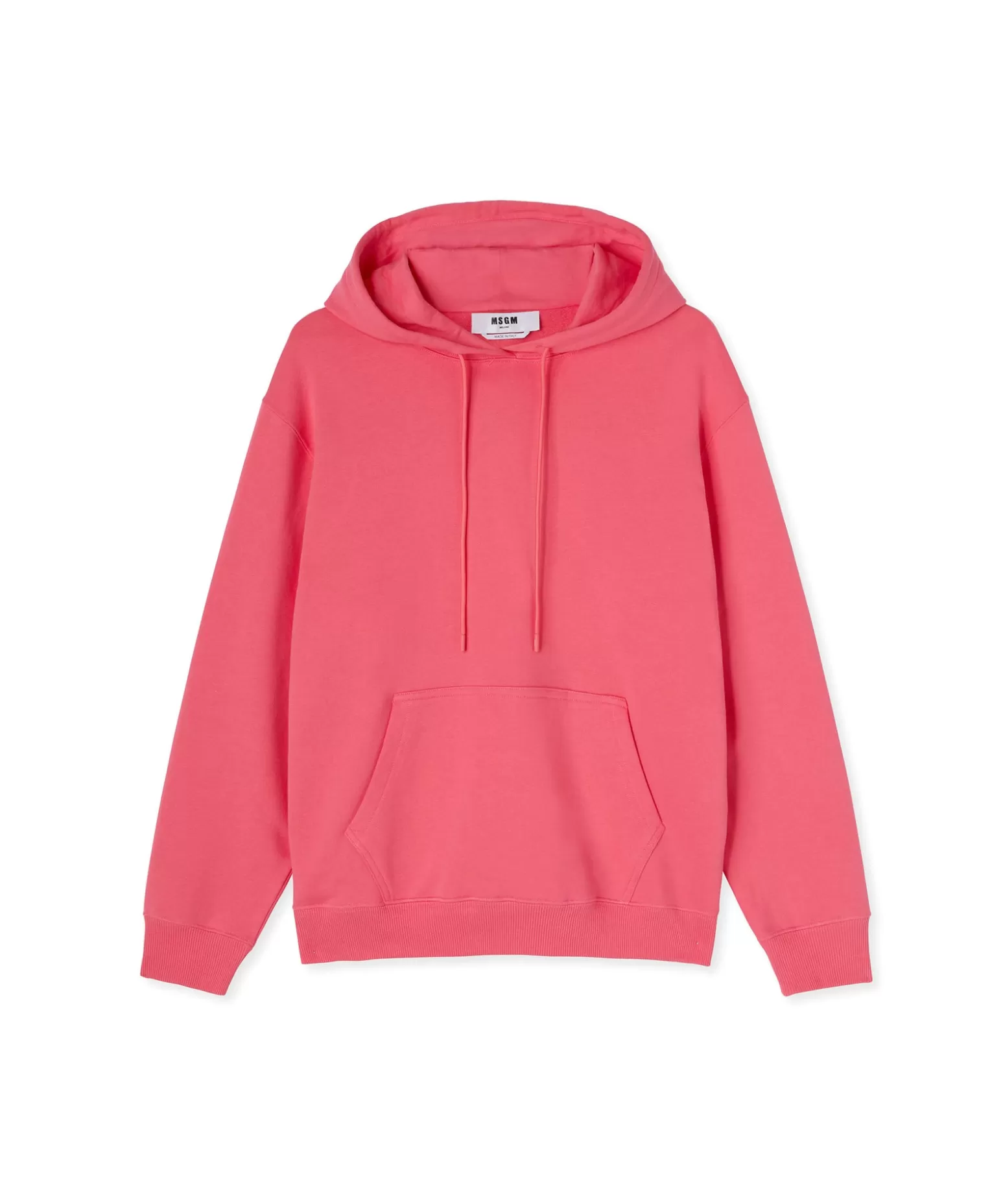 Donna MSGM Felpa Con Cappuccio In Cotone Tinta Unita Con Logo