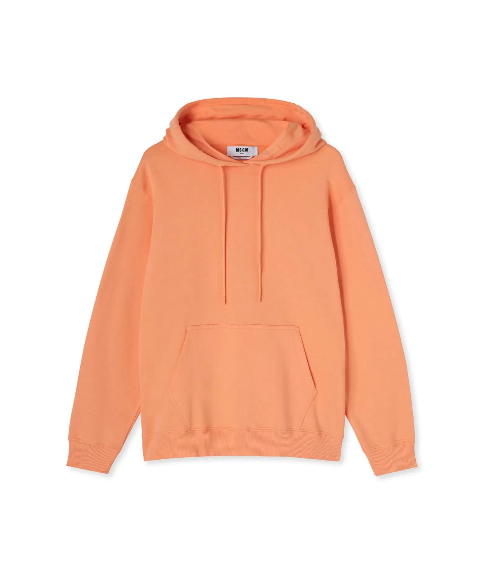 Donna MSGM Felpa Con Cappuccio In Cotone Tinta Unita Con Logo