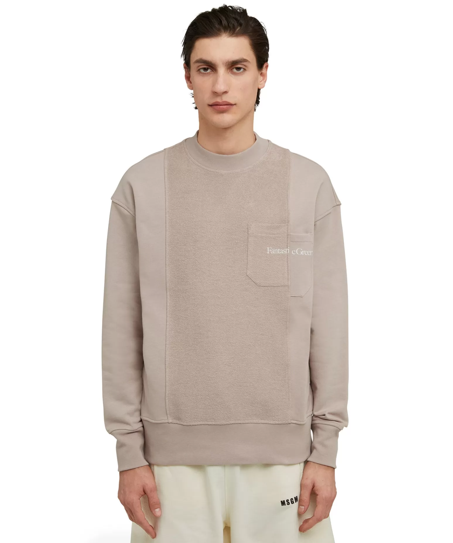 Donna MSGM Felpa Girocollo In Cotone Organico Della Capsule Fantastic Green