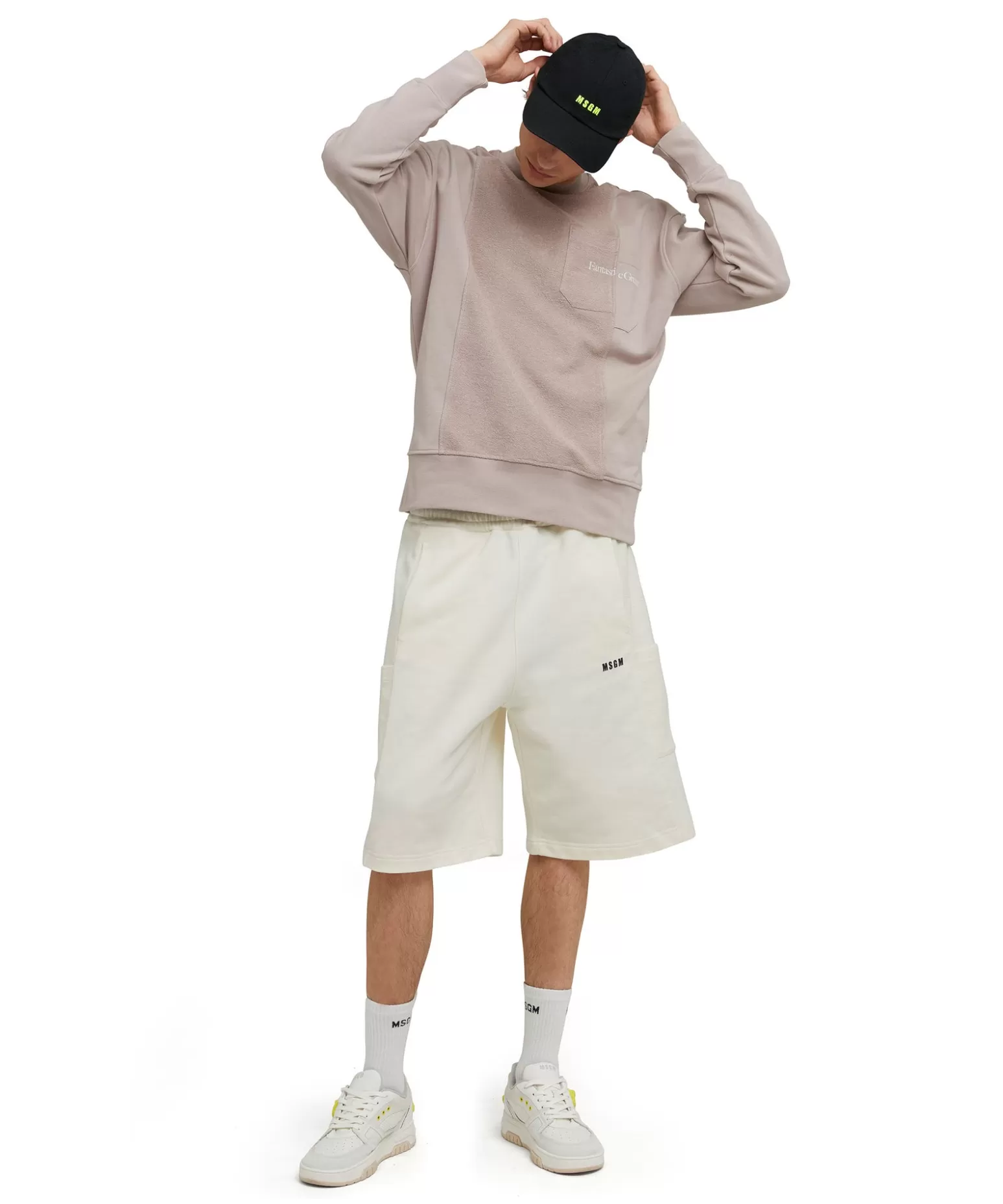 Donna MSGM Felpa Girocollo In Cotone Organico Della Capsule Fantastic Green