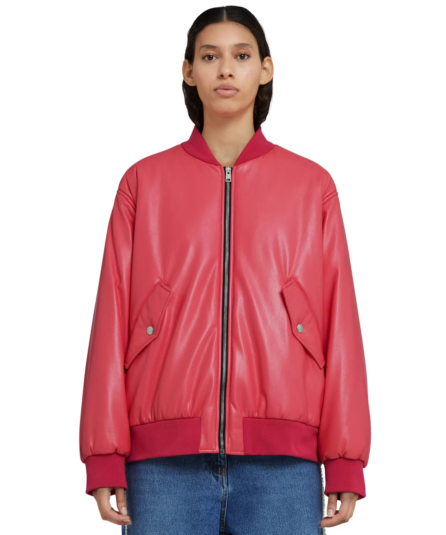 Donna MSGM Giacca Bomber In Eco-Nappa