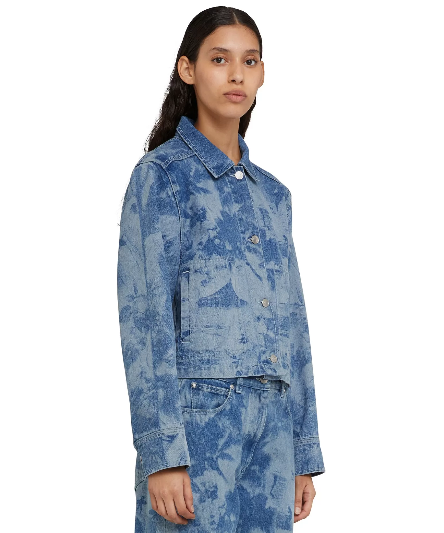 Donna MSGM Giacca Crop In Denim Con Lavorazione "Surfer" A Laser