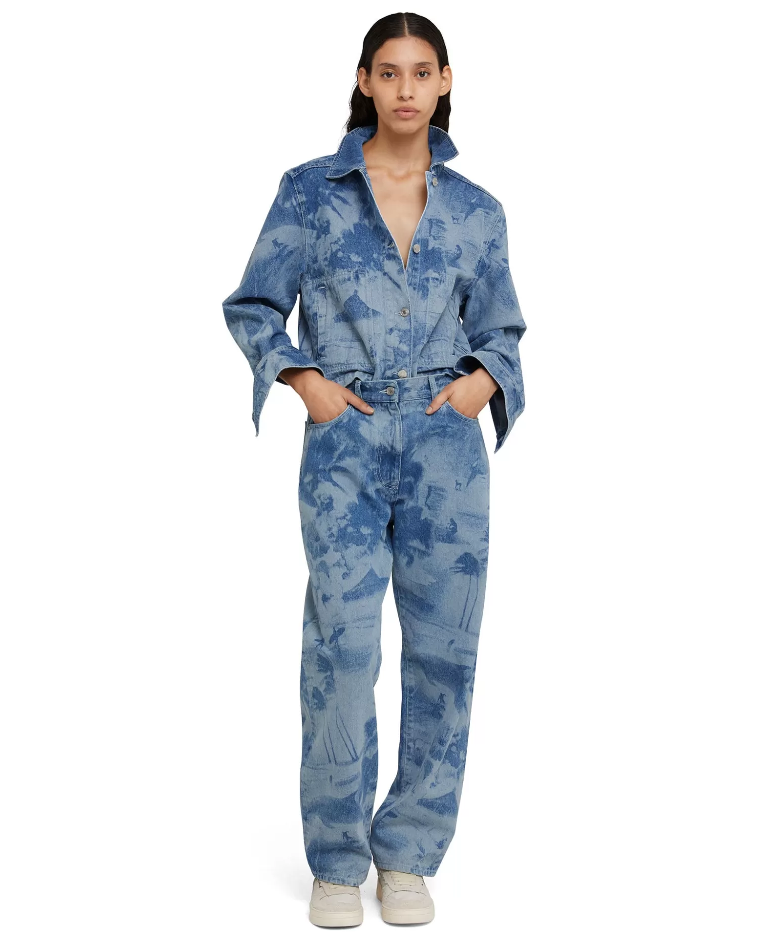 Donna MSGM Giacca Crop In Denim Con Lavorazione "Surfer" A Laser