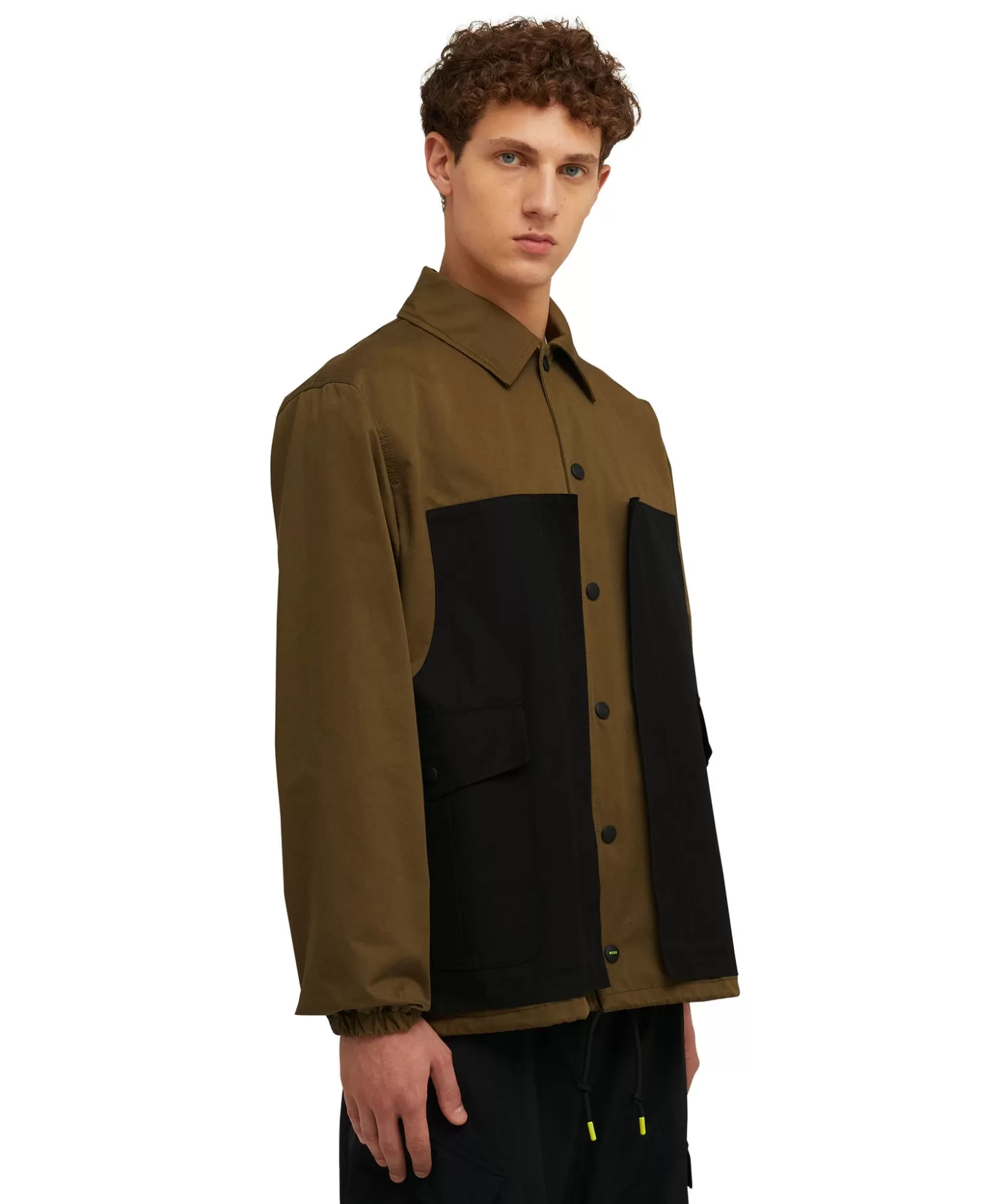 Uomo MSGM Giacca Worker In Cotone Colorblock