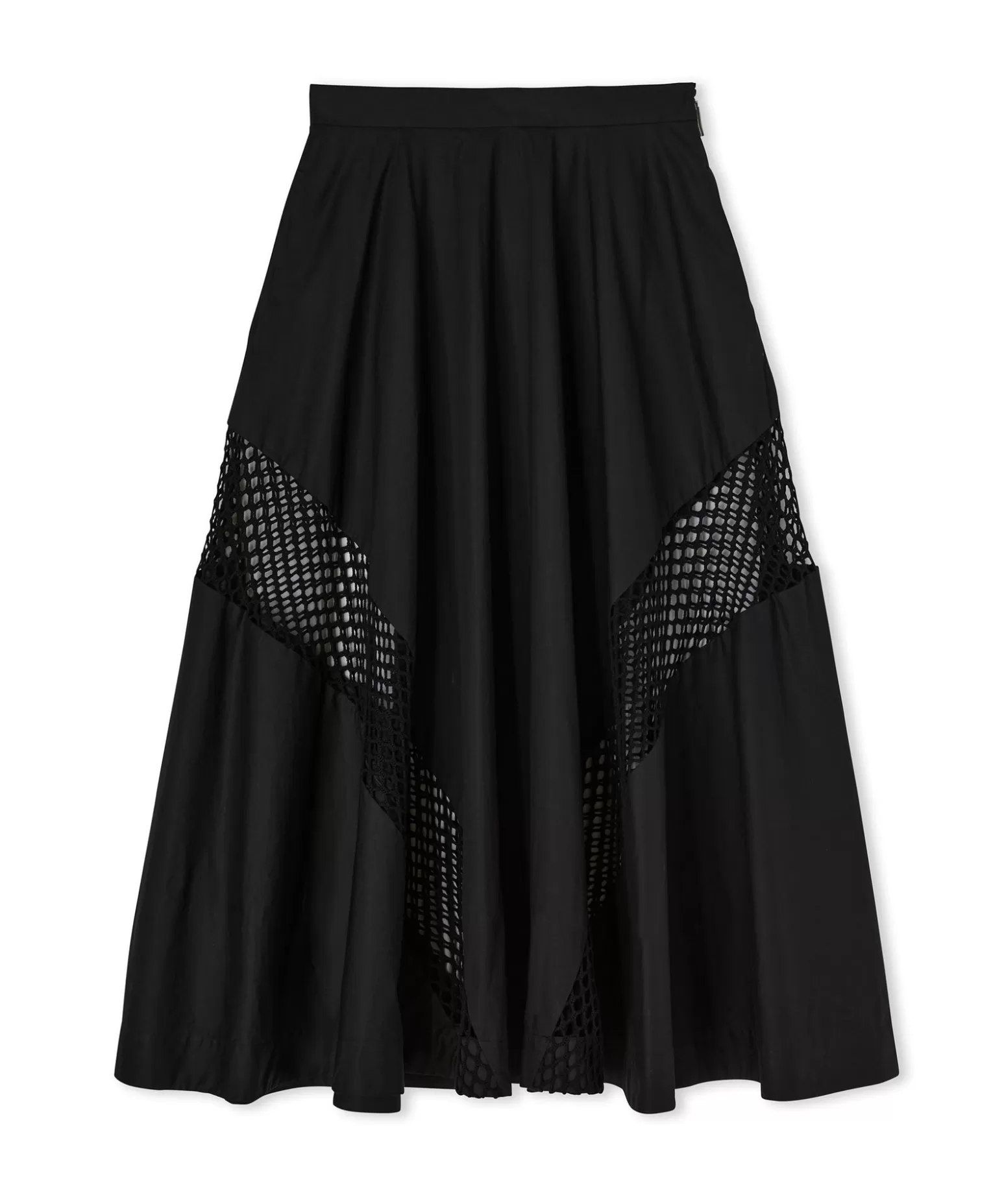 Donna MSGM Gonna Midi A Ruota In Cotone Con Dettagli A Rete
