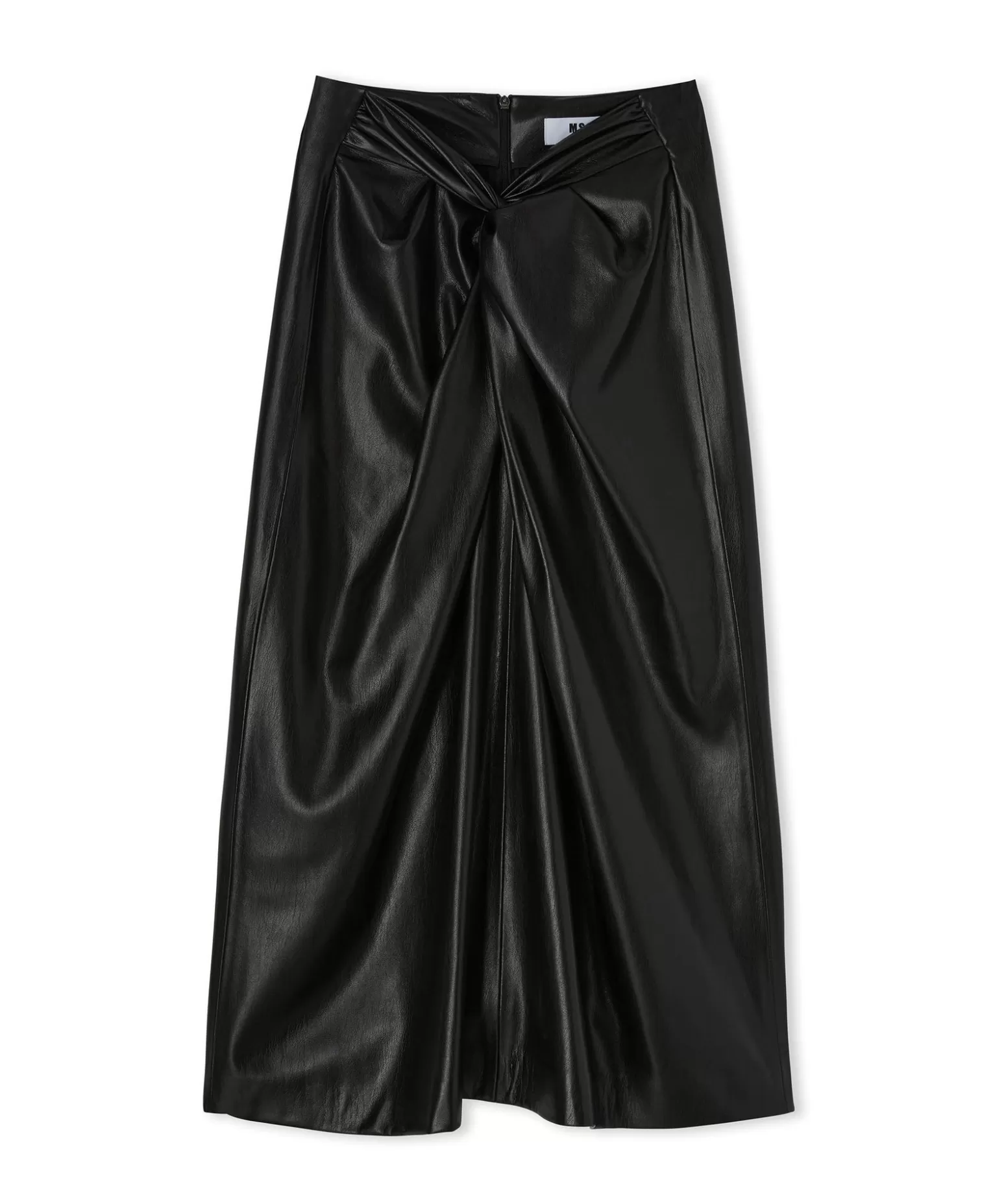 Donna MSGM Gonna Midi In Eco-Pelle Con Dettaglio Incrocio